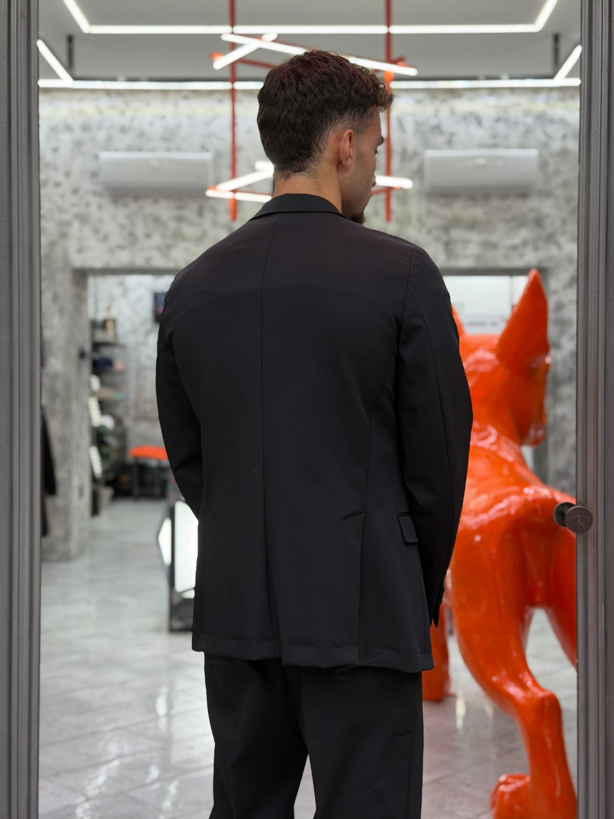 GIACCA MONOPETTO DA COMPLETO IN TESSUTO TECNICO ELASTICIZZATO - REGULAR FIT GAI1168SS.NER