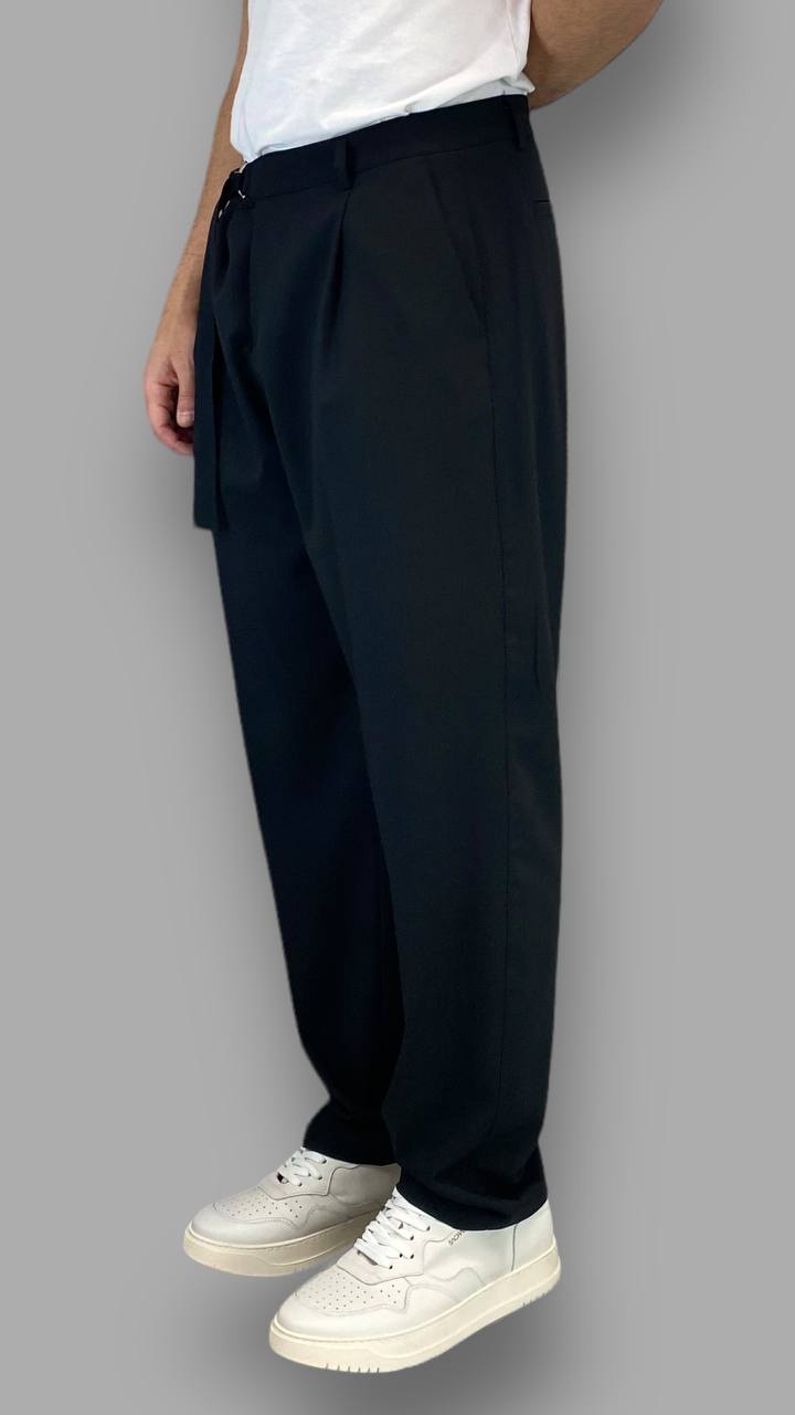 PANTALONE MORBIDO CON CINTURINO AD ANELLI - RELAXED FIT