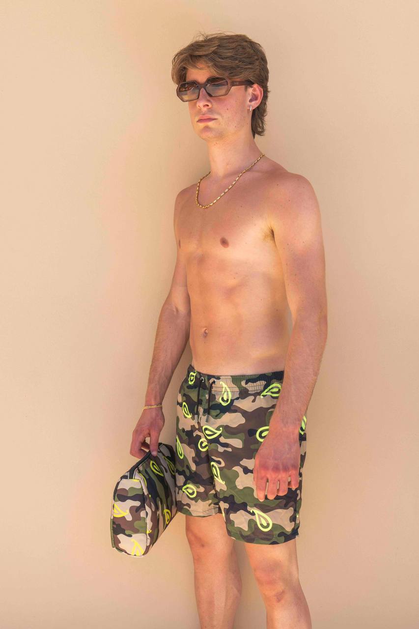 COSTUME MODELLO BOXER FANTASIA MILITARE + PAISLEY FLUO - REGULAR FIT