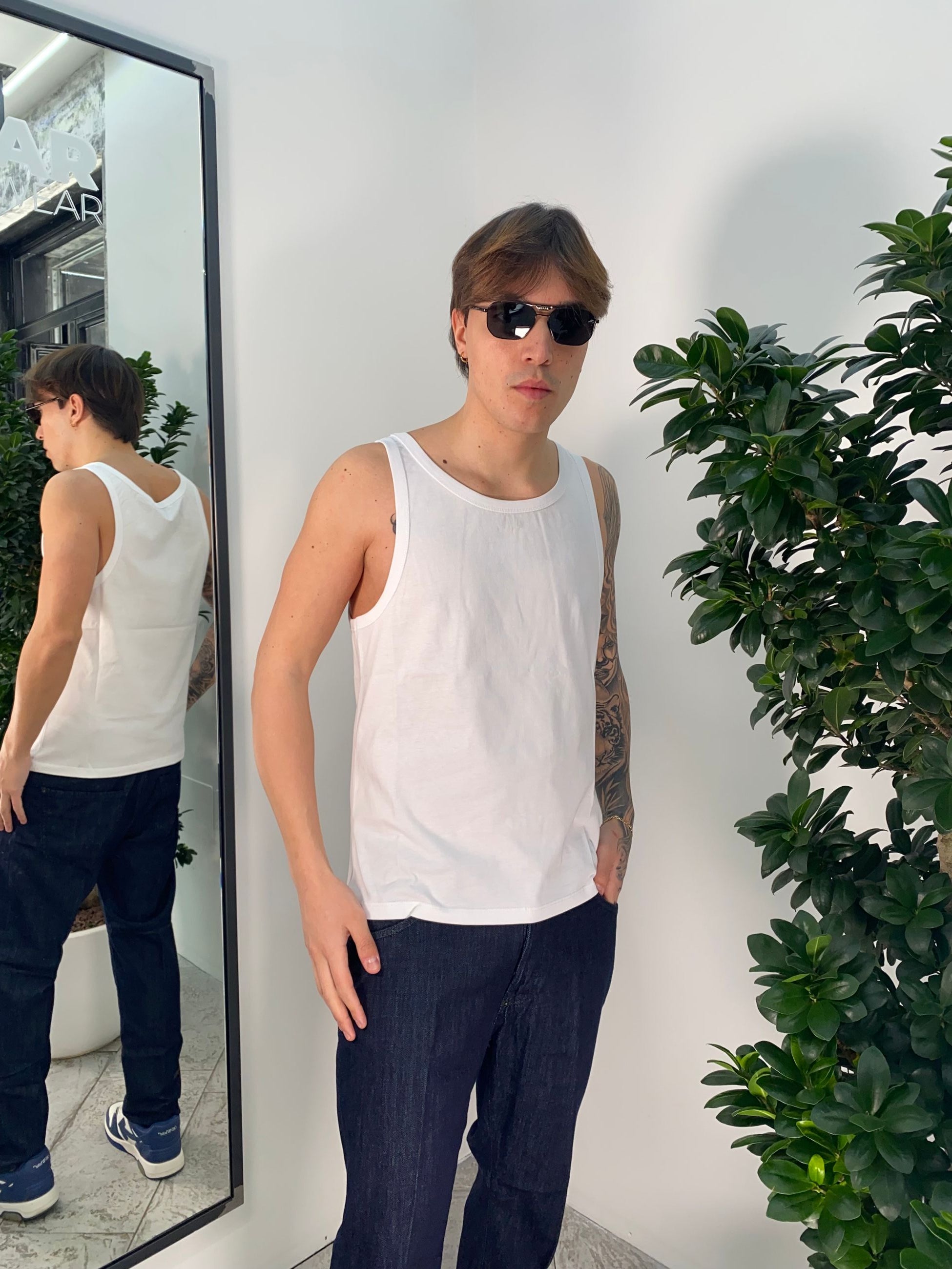 CANOTTA BASIC IN 100% COTONE - REGULAR FIT CN3318.BIA