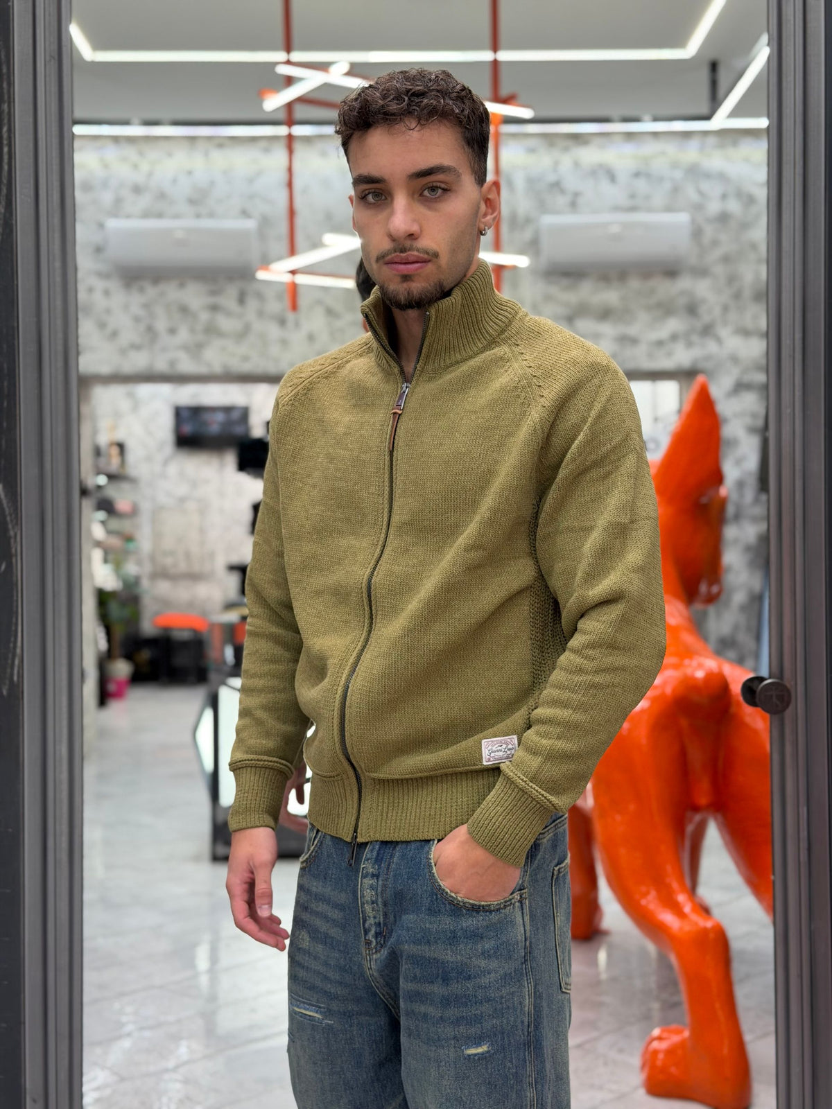 MAGLIA FULL ZIP - REGULAR FIT GL35633.OLI