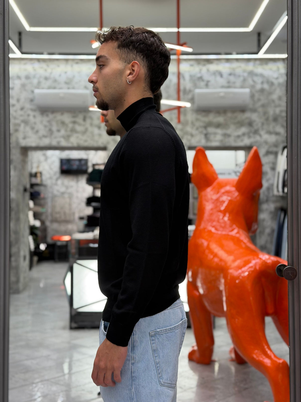 MAGLIA LUPETTO IN 100% LANA MERINO EXTRAFINE - REGULAR FIT MI3483SS.NER