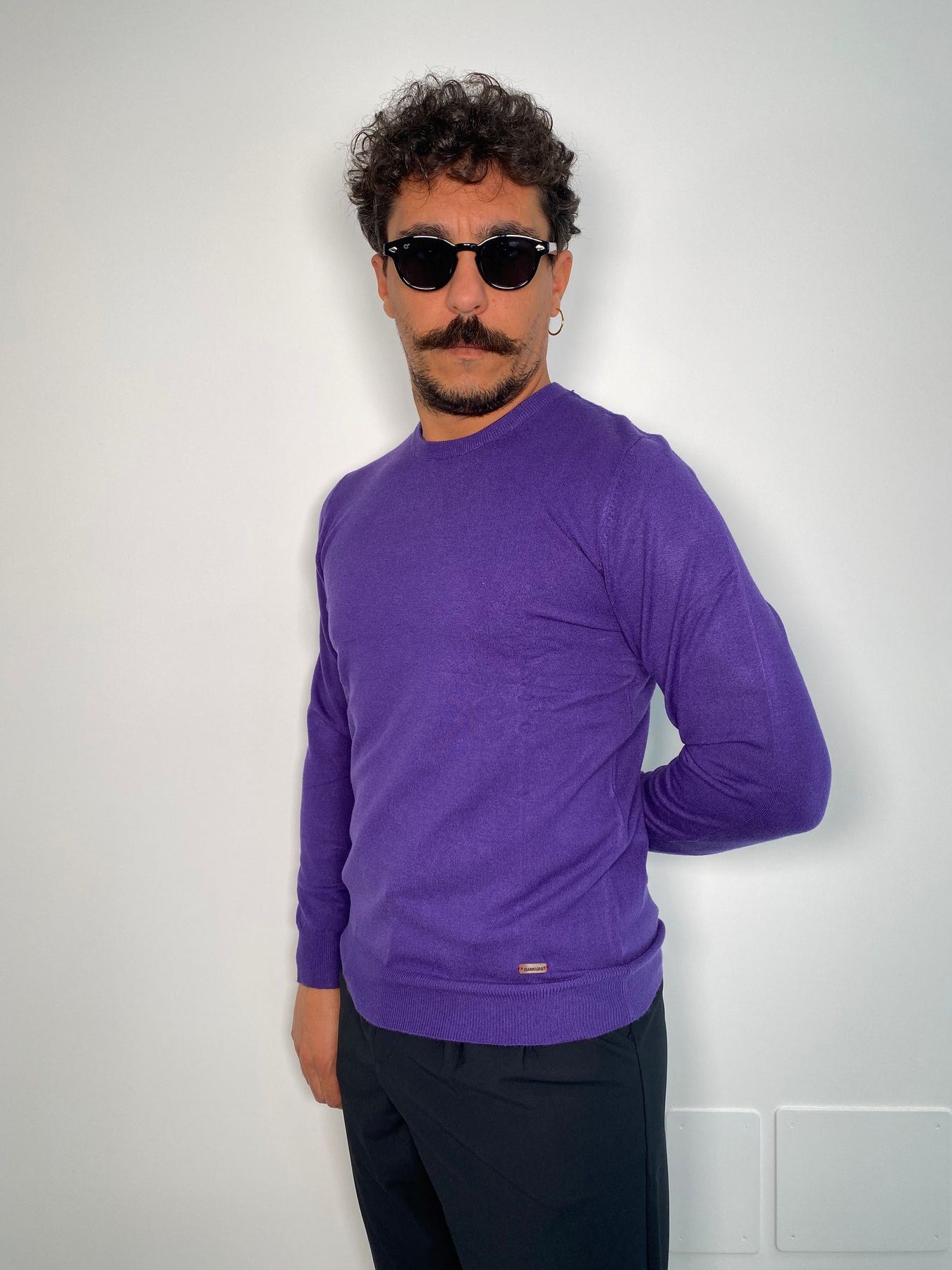 MAGLIA GIROCOLLO BASIC IN MISTO VISCOSA - SLIM FIT