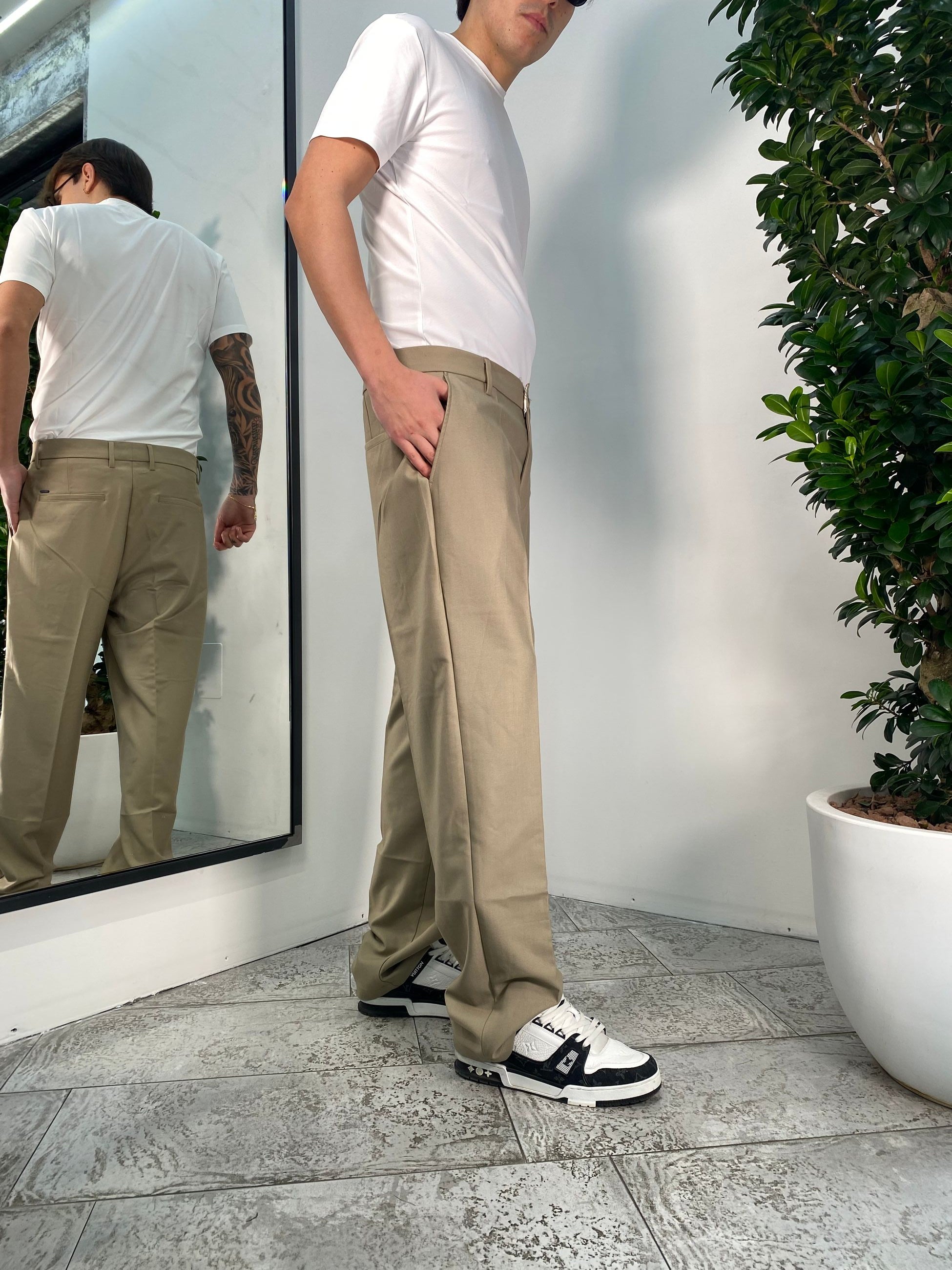 PANTALONI OLIVER TASCA AMERICA WIDE LEG - RELAXED FIT GL5163BD.BEI