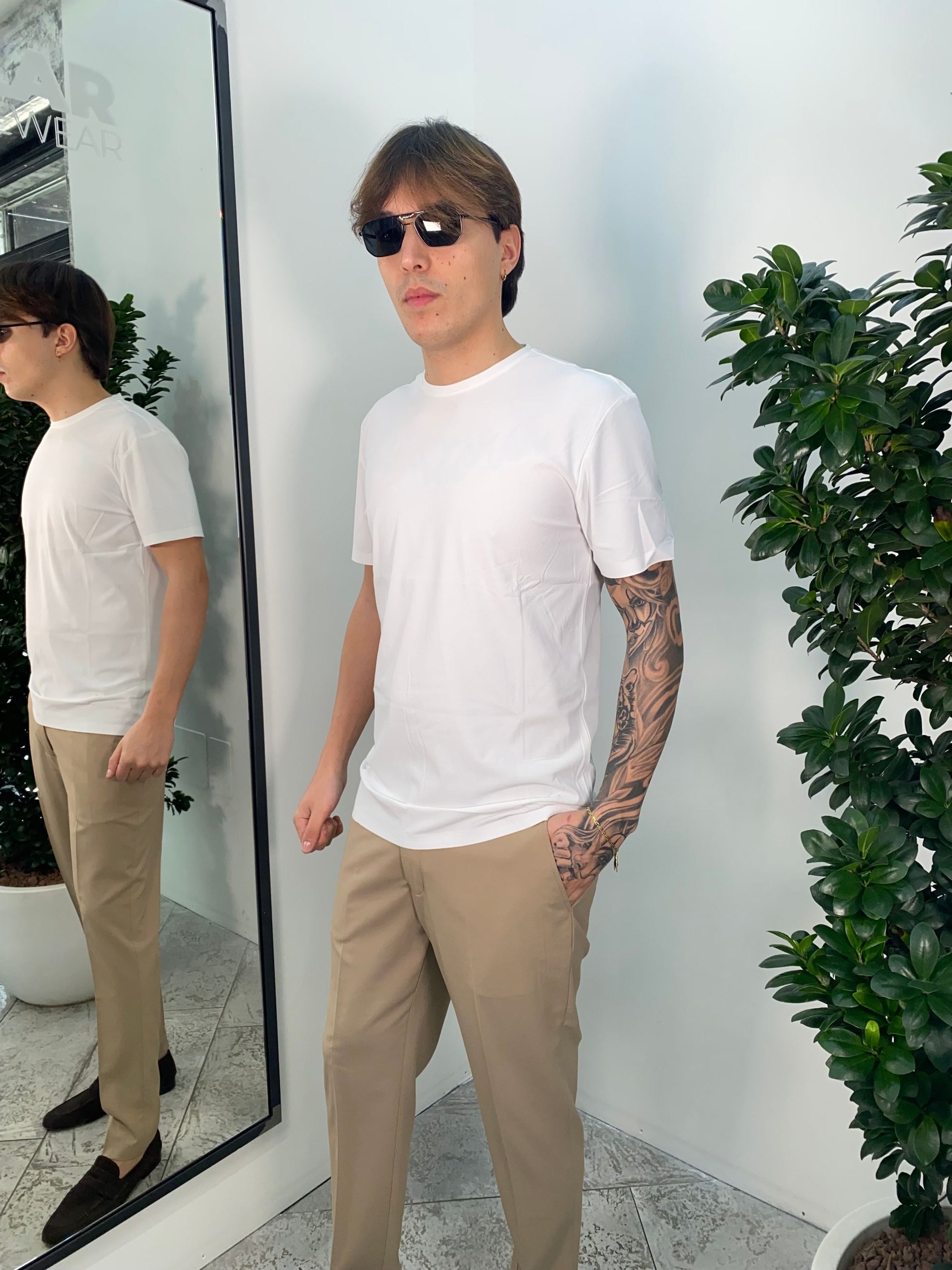 T-SHIRT IN TESSUTO TECNICO ELASTICIZZATO EXTRA LIGHT - SLIM FIT GL1001TB-S25.BIA