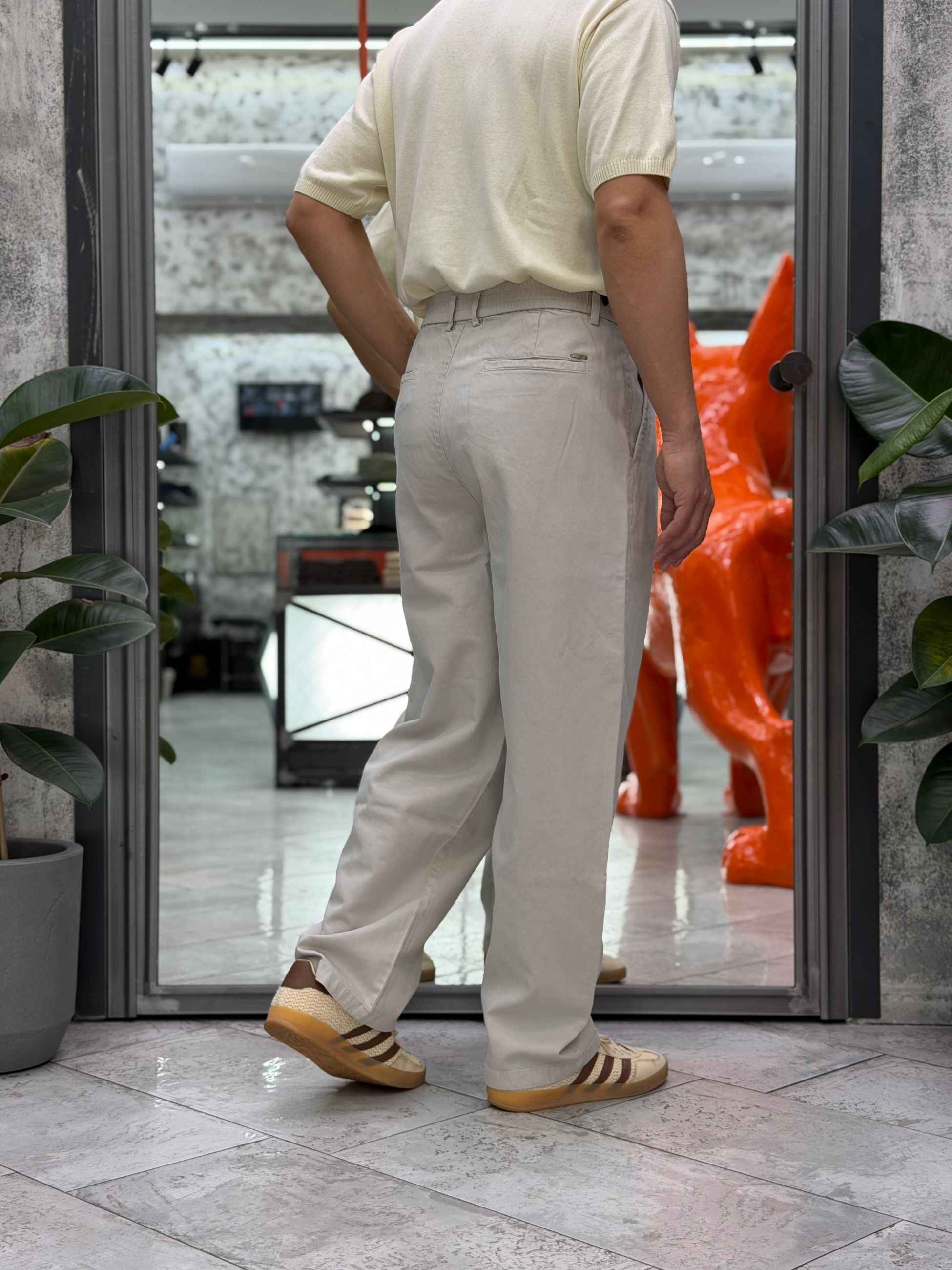 PANTALONE TASCA AMERICA CON PINCE E COULISSE IN VITA - RELAXED FIT GL5215BD.SAB