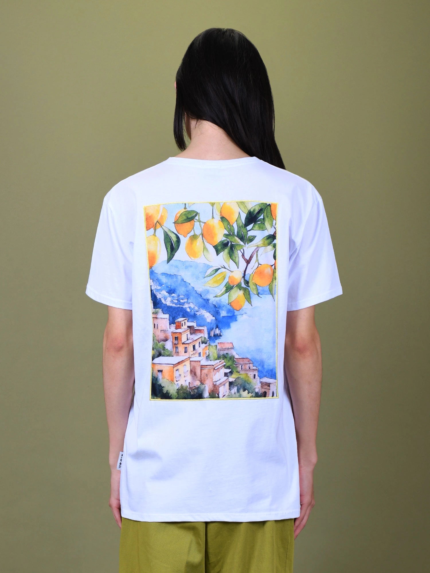 T-SHIRT CON RICAMO E MAXI STAMPA POSITANO COASTS - REGULAR FIT M-261079