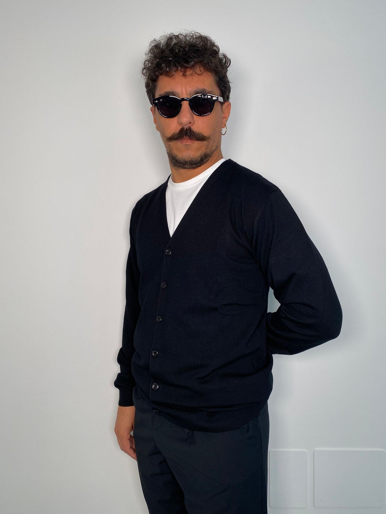 CARDIGAN BASIC IN MISTO VISCOSA - REGULAR FIT
