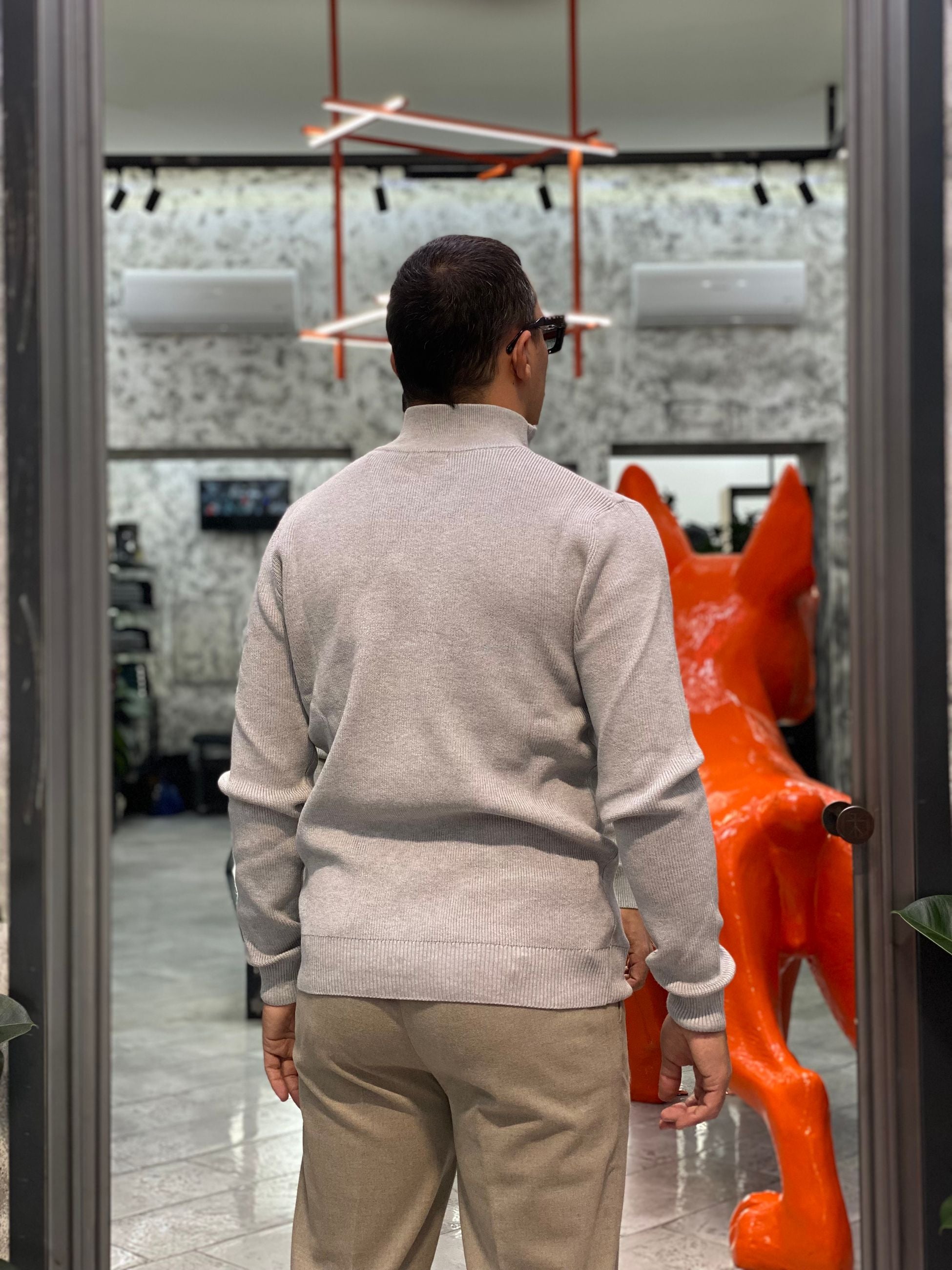 MAGLIA MEZZA ZIP IN MORBIDA VISCOSA - REGULAR FIT M3138SS.GRI