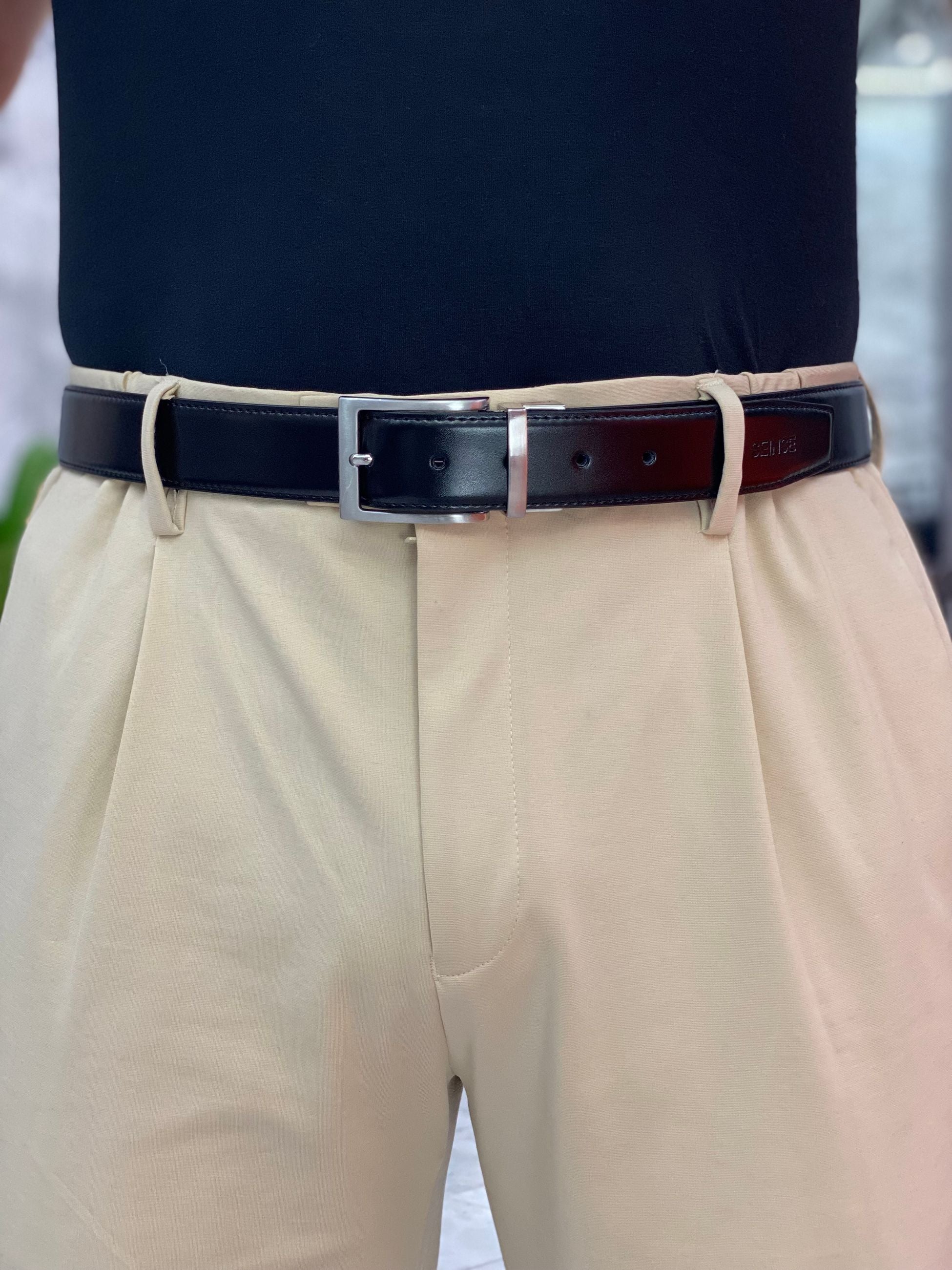 CINTURA IN PELLE BICOLOR REVERSIBILE CT263SS.NER/MOR