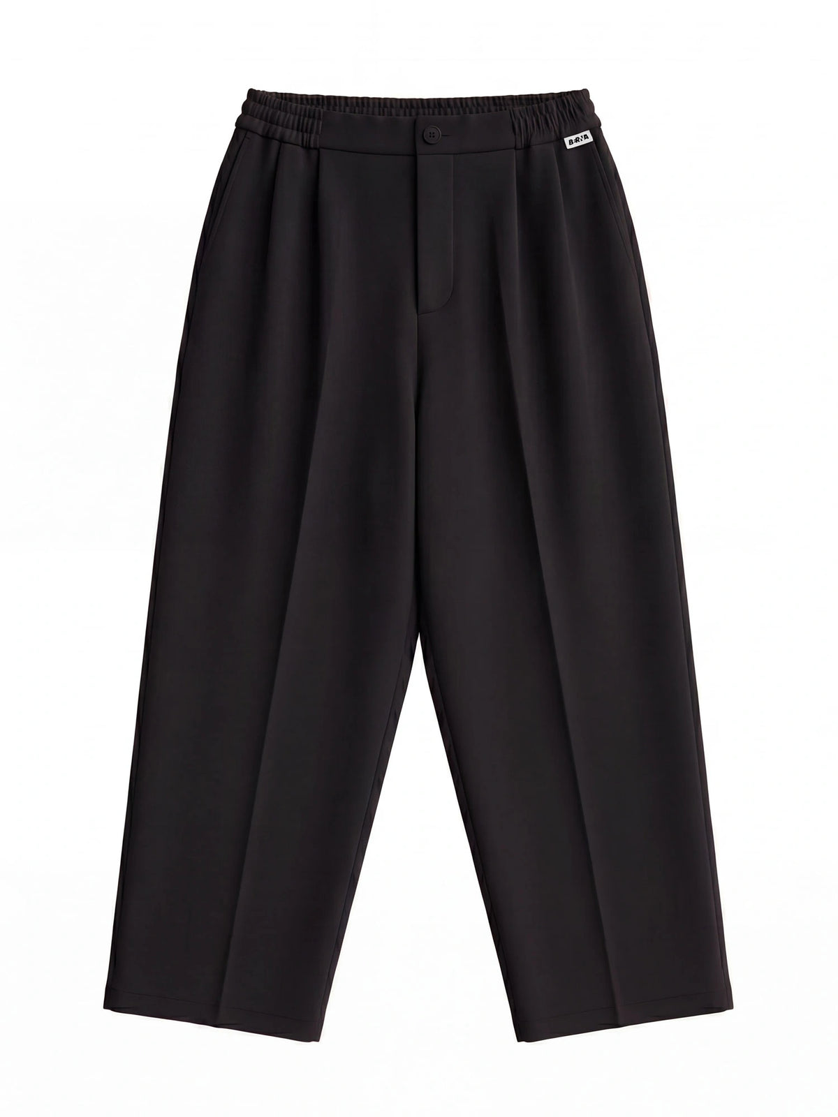 PANTALONE IN MODAL CON DOPPIA PINCES FRONTALE ED ELASTICO IN VITA - JAPAN FIT M-262058.NER