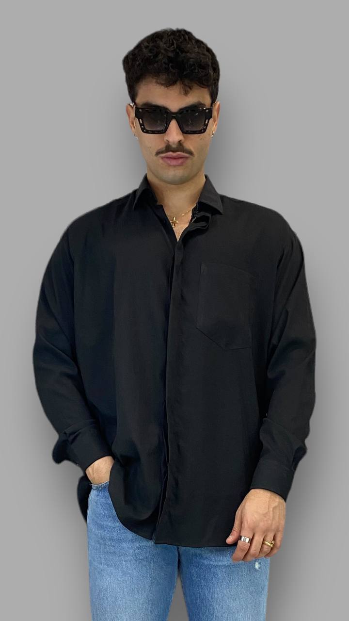CAMICIA IN MORBIDA E LEGGERA VISCOSA CON TASCONE - RELAXED FIT