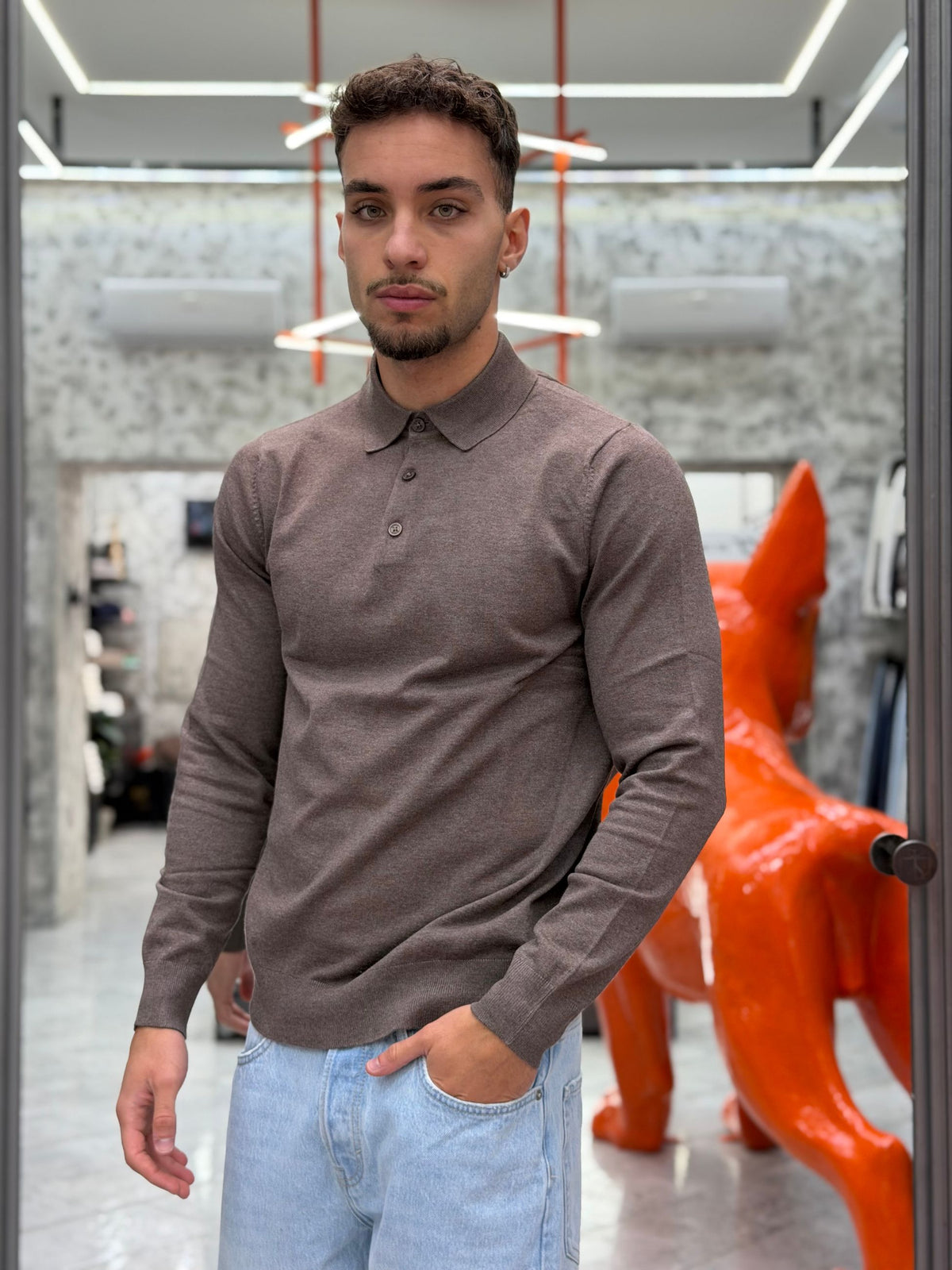 POLO 3 BOTTONI MANICA LUNGA FINEZZA 12 IN MORBIDA VISCOSA - SLIM FIT MK9900004-26.TOR