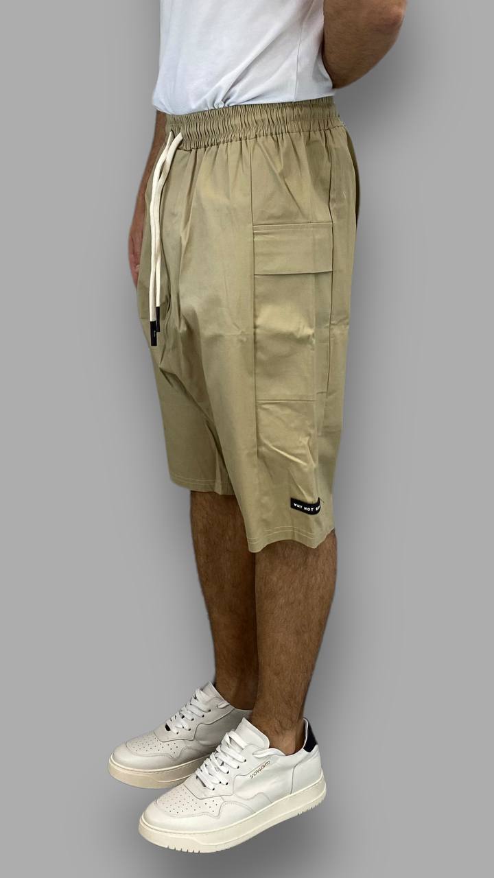 BERMUDA IN COTONE CAVALLO BASSO CON LACCIO - RELAXED FIT