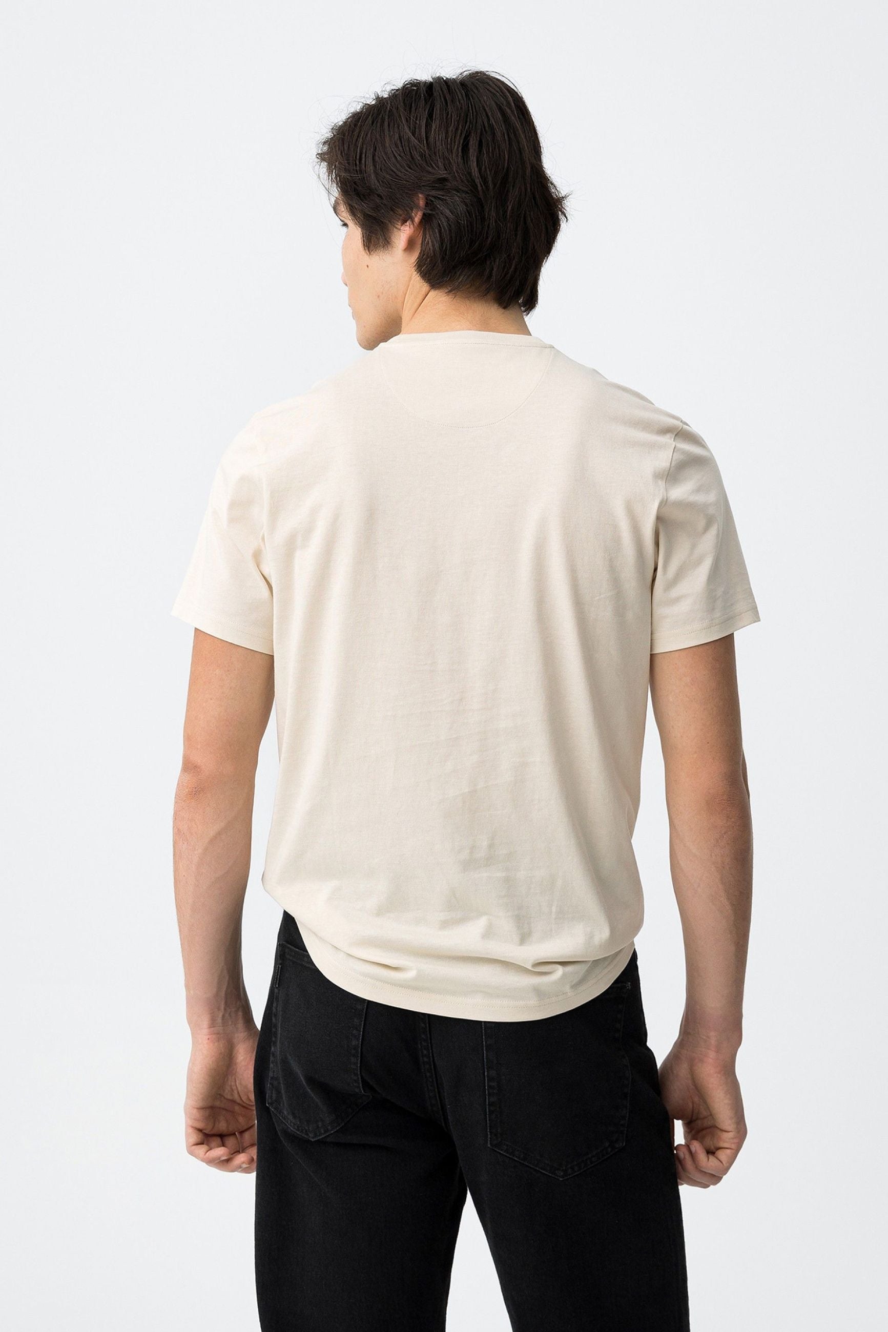 T-SHIRT BARTON BASIC IN 100% COTONE CON LOGO LATO CUORE - REGULAR FIT 10048304.BEI