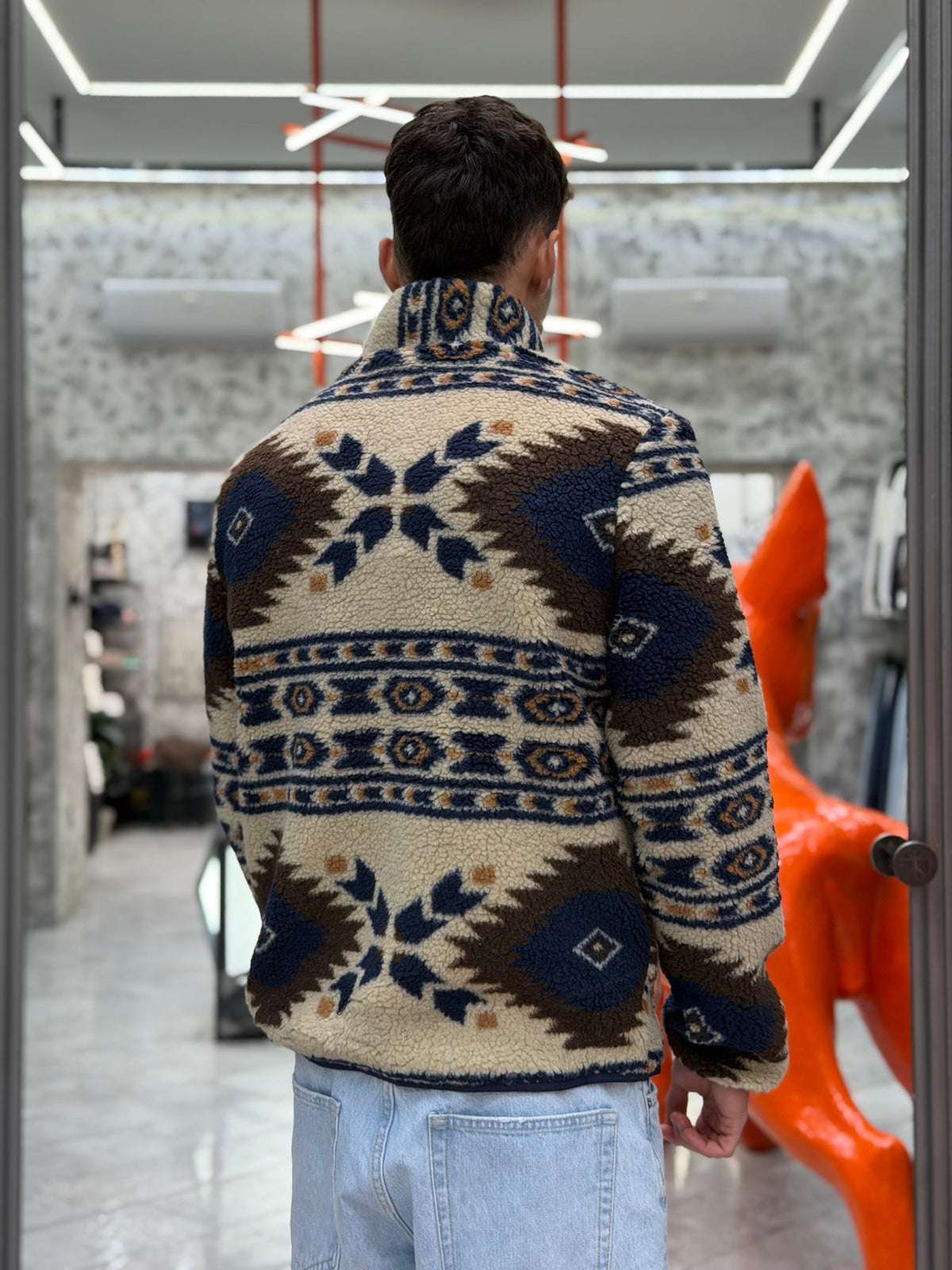 OVERJACKET NORVEGESE CON CHIUSURA ZIP - RELAXED FIT 27W12JK SHERPA