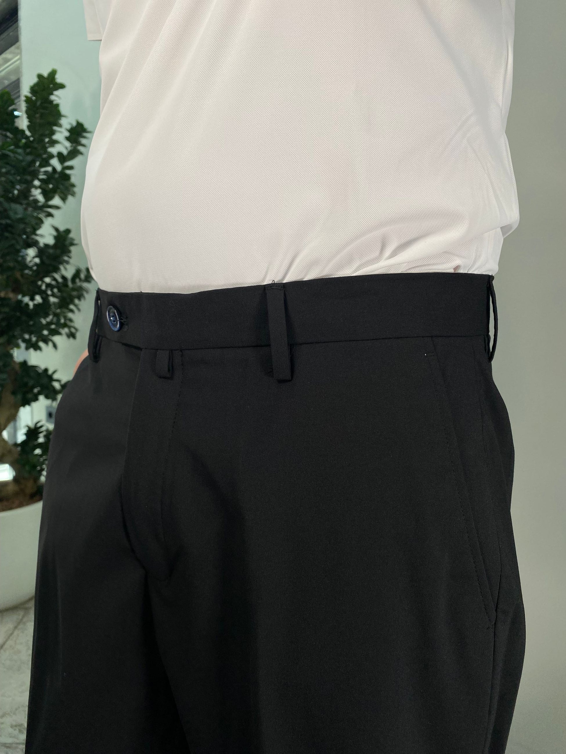 PANTALONE SARTORIALE TASCA AMERICA IN TESSUTO ELASTICIZZATO CON FIBRA DI BAMBU' - REGULAR FIT GL7029H.NER