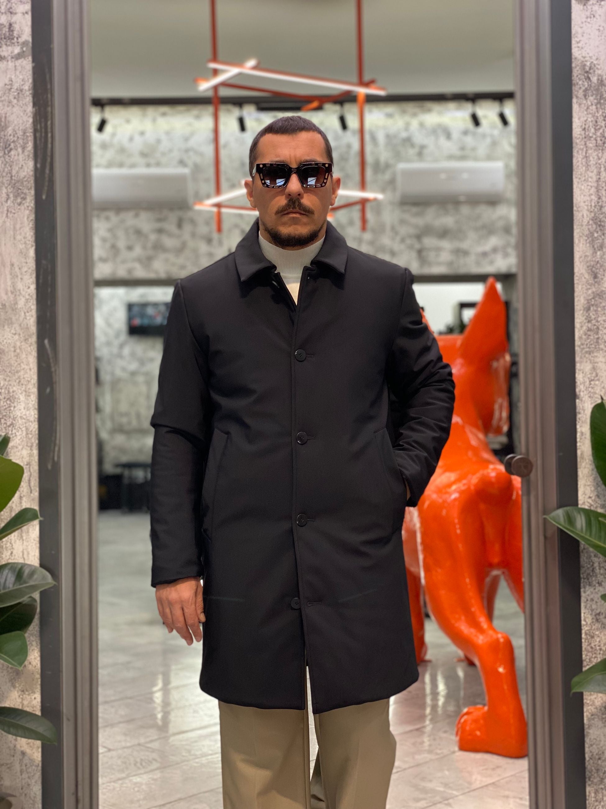 TRENCH FRANK IN TESSUTO TECNICO IMPERMEABILE ED ELASTICIZZATO - COMFORT FIT CN.G225374.NER