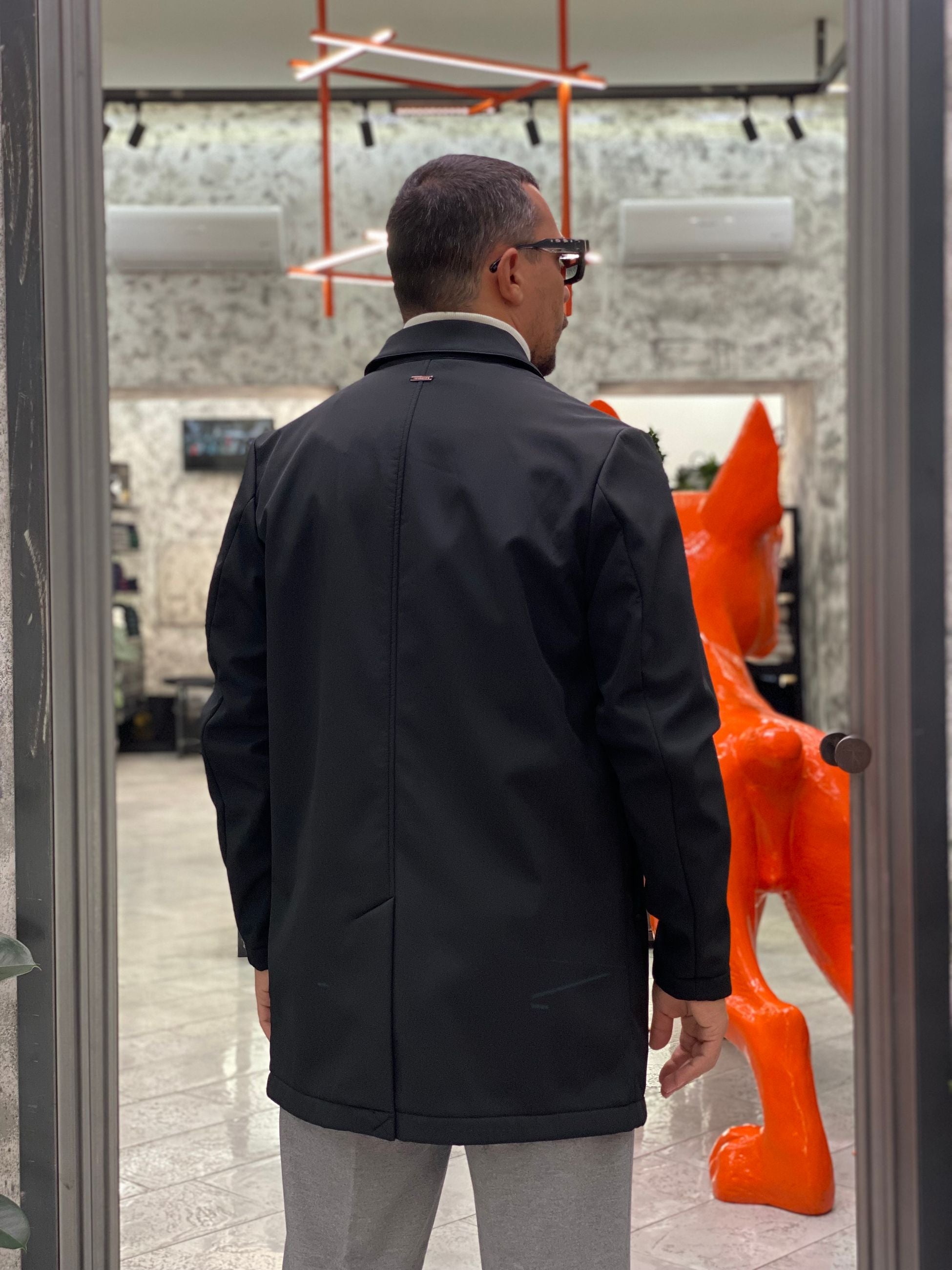 TRENCH IN TESSUTO SOFTSHELL ED INTERNO IN PILE - REGULAR FIT MK9940063.NER