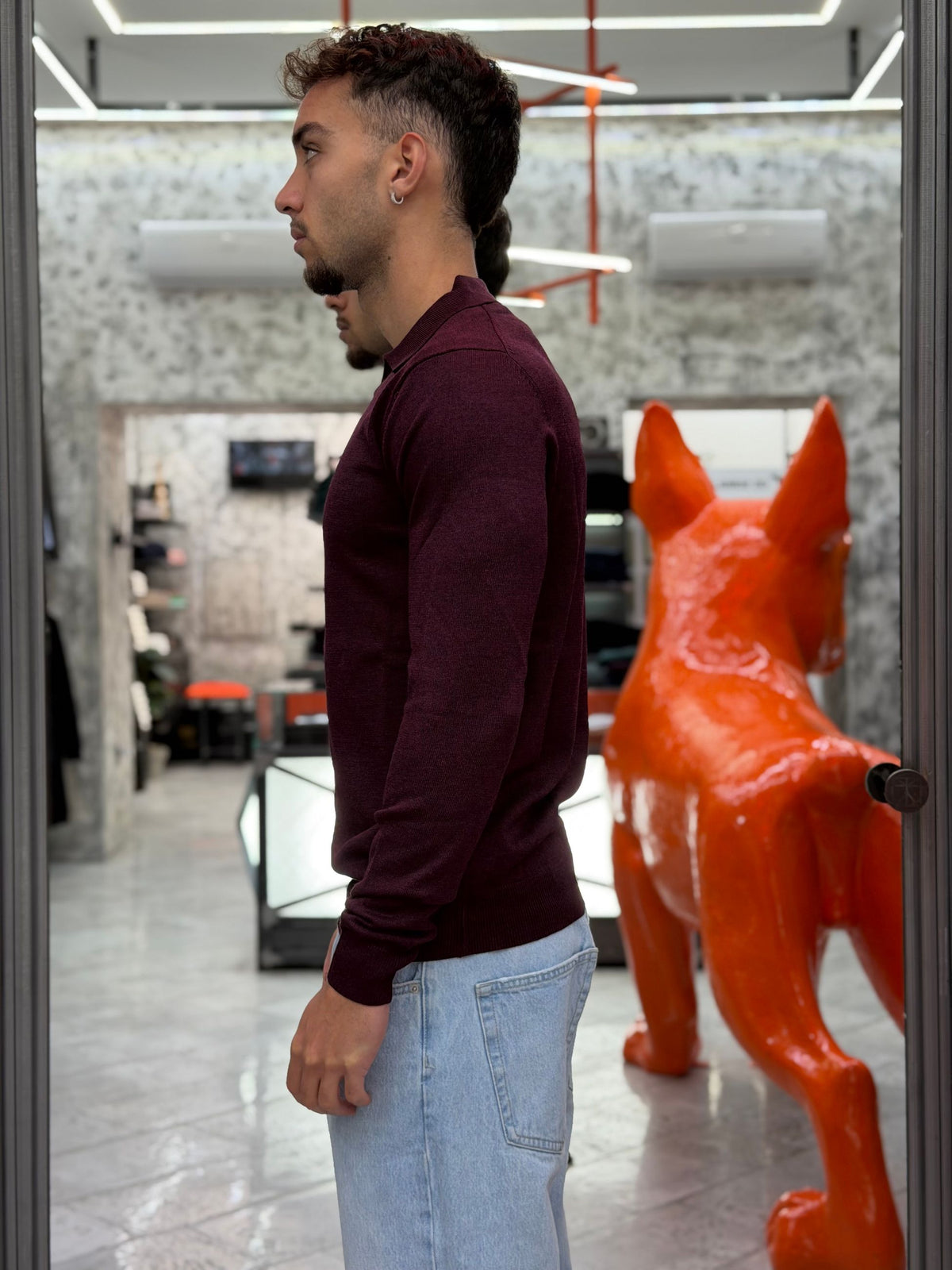 POLO RUGBY MANICA LUNGA BASIC IN MORBIDA VISCOSA - REGULAR FIT MI3336SS.BOR
