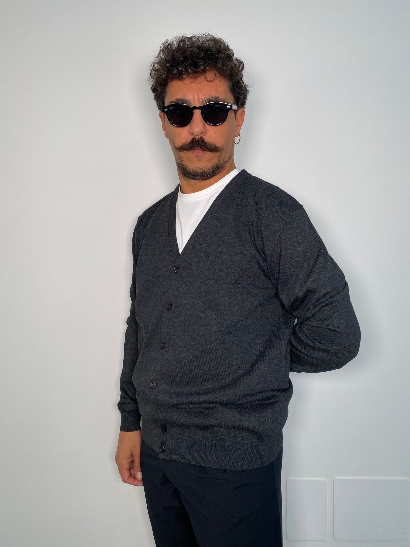 CARDIGAN BASIC IN MISTO VISCOSA - REGULAR FIT