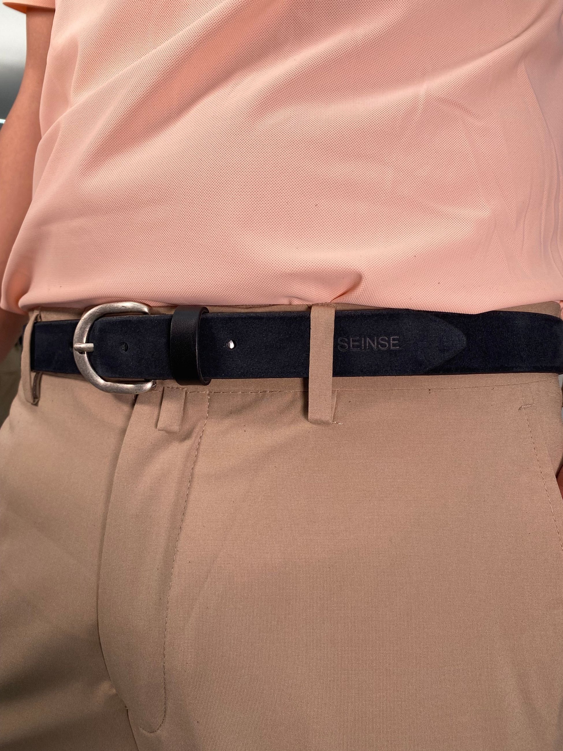 CINTURA IN 100% PELLE SCAMOSCIATA EFFETTO VINTAGE CT248SS.BLU