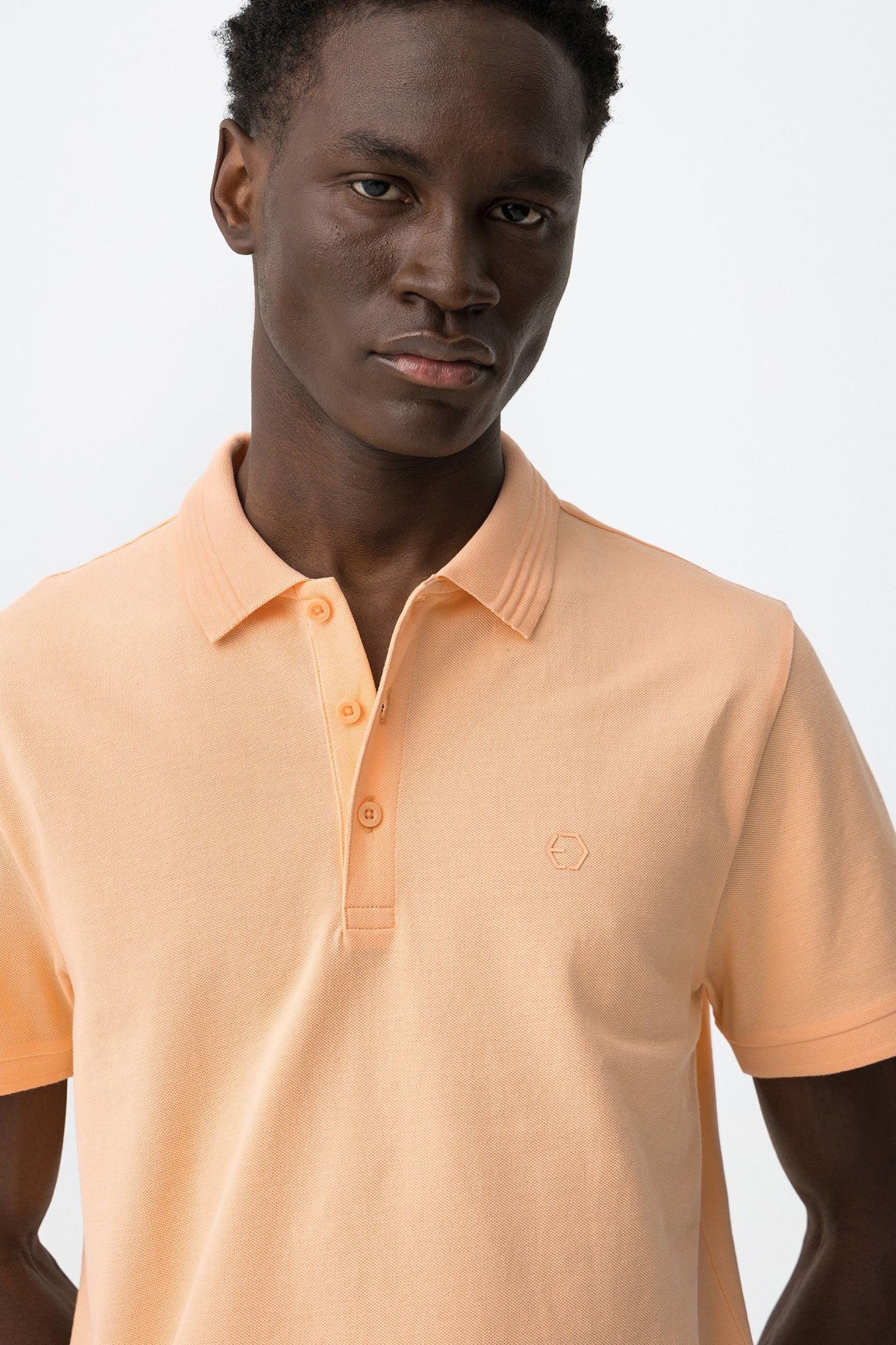 POLO MANNING_2 IN 100% COTONE PIQUET CON LOGO LATO CUORE TONO SU TONO - REGULAR FIT 10050806.ROSE