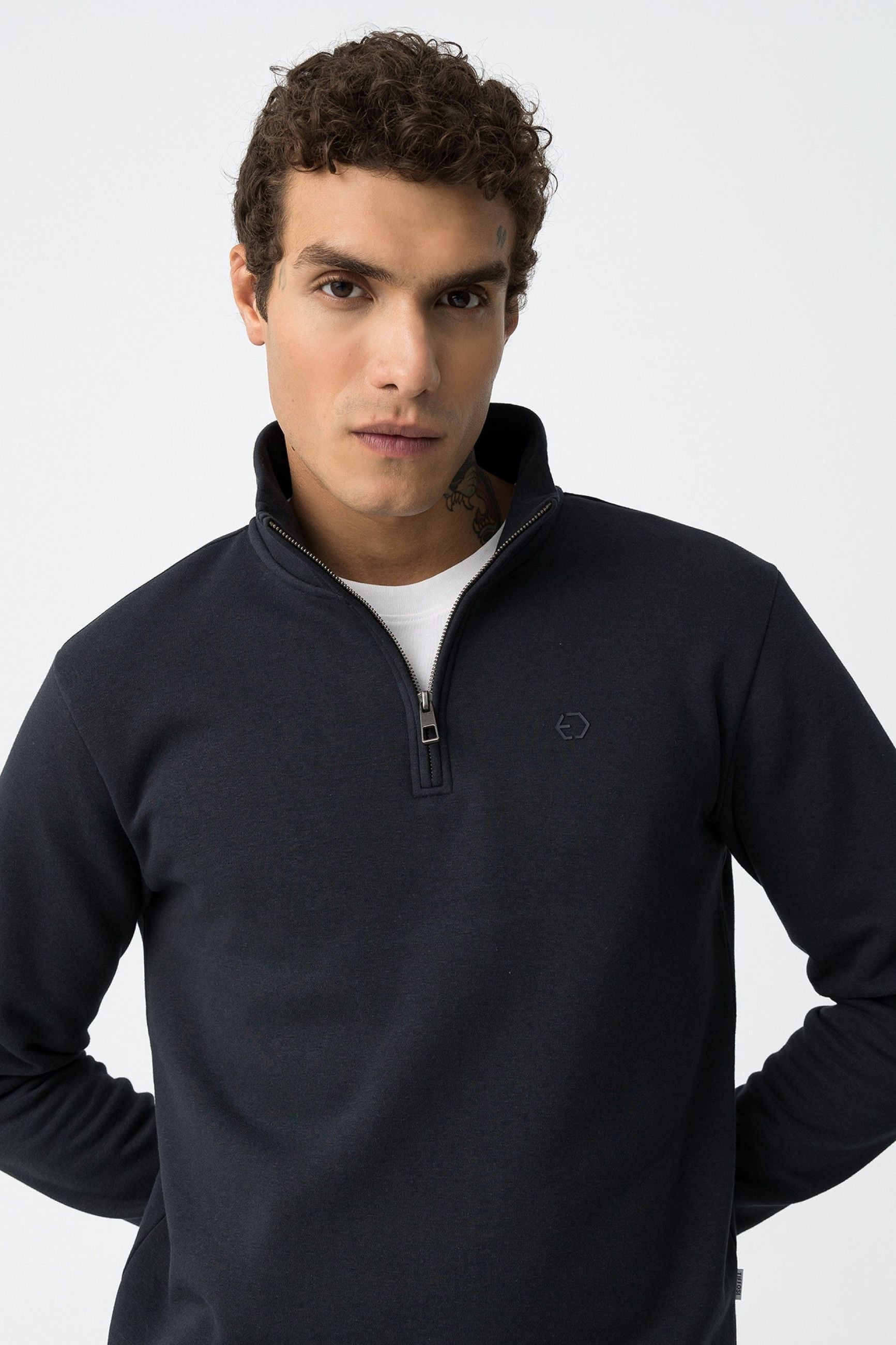FELPA JAMIR MEZZA ZIP - COMFORT FIT 10061521.BLU