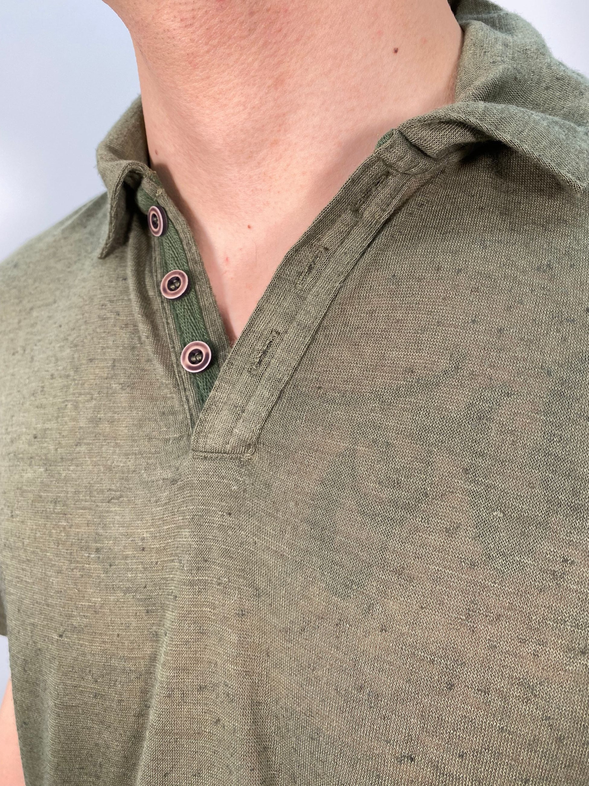 POLO IN MISTO LINO EFFETTO PUNTINATO - REGULAR FIT PE2988SS.VMIL