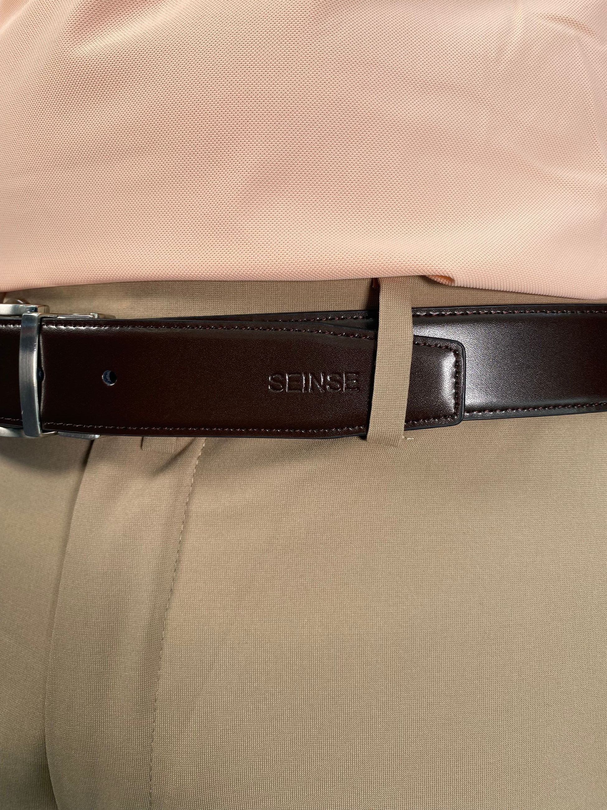 CINTURA IN 100% PELLE LUCIDA BICOLOR REVERSIBILE CT240SS.NE/MOR
