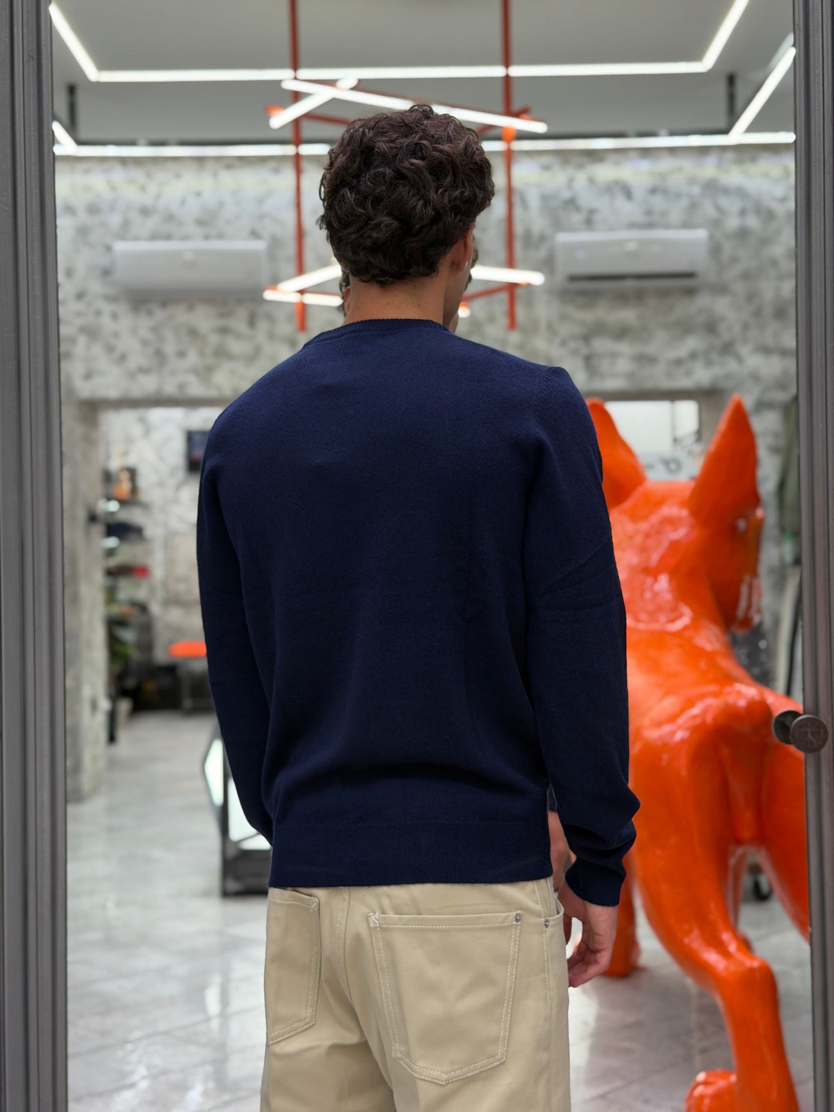 MAGLIA GIROCOLLO IN MISTO LANA/CASHMERE - REGULAR FIT GL383S-F26.BLU