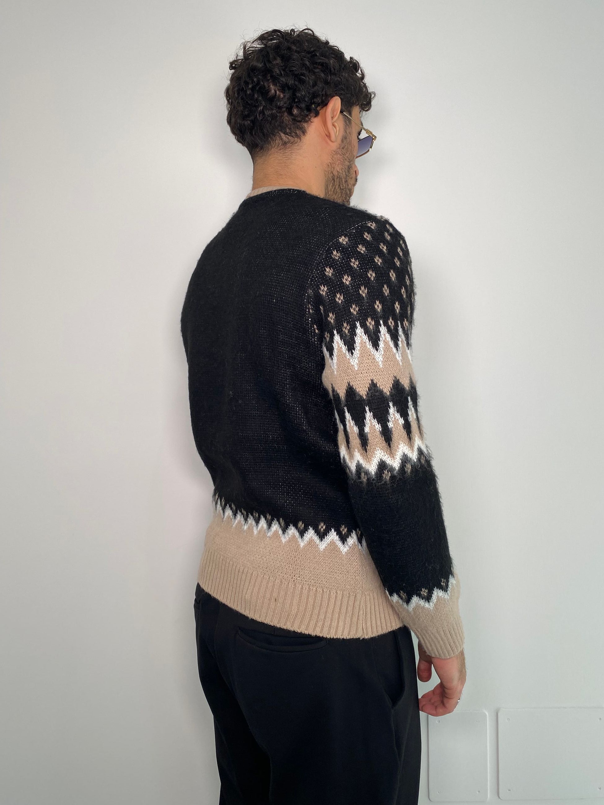 MAGLIA GIROCOLLO IN MISTO LANA TRAMA FANTASIA - REGULAR FIT
