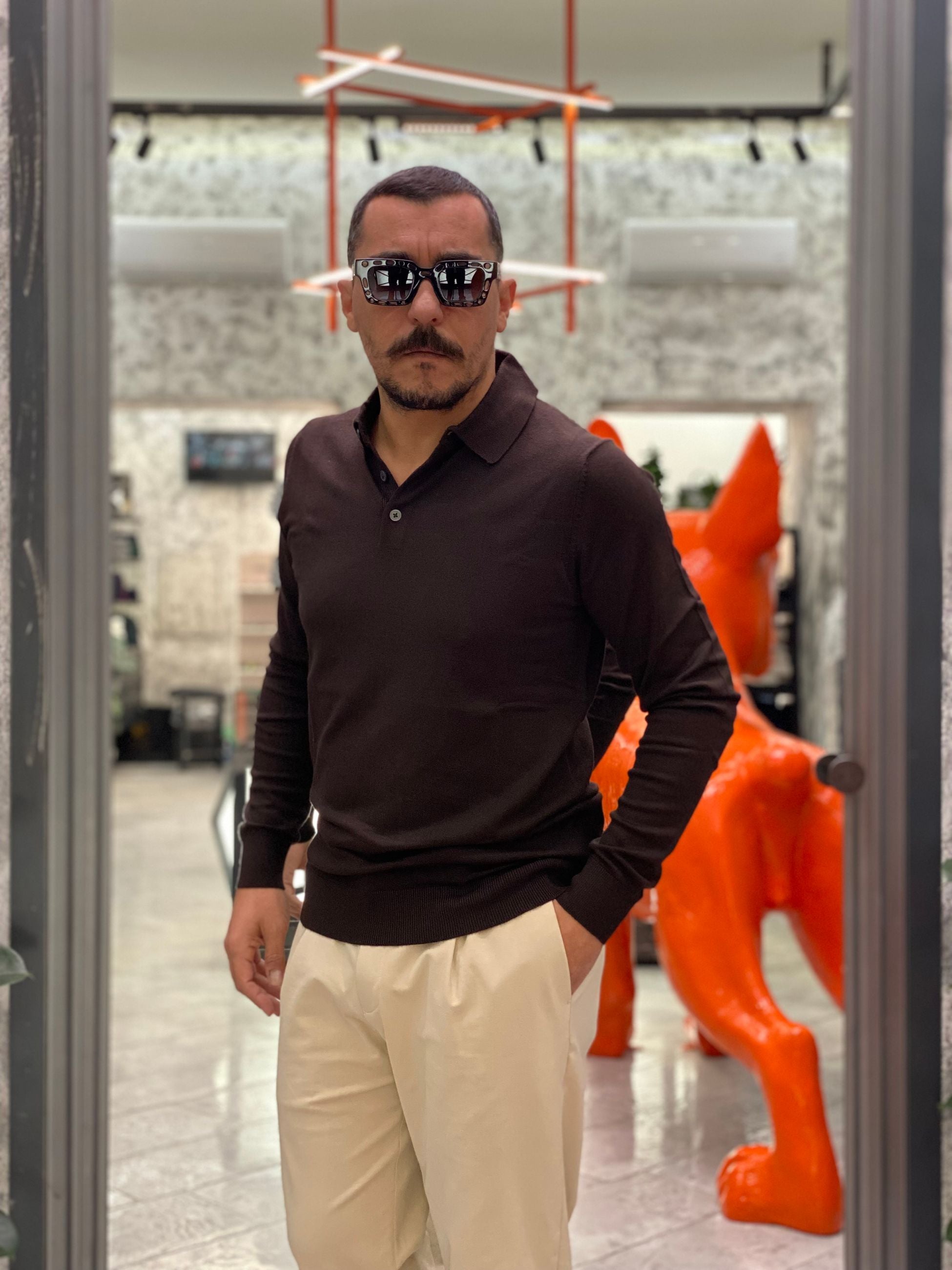 POLO MANICA LUNGA FINEZZA 12 IN MORBIDA VISCOSA - SLIM FIT MK9900004.MOR