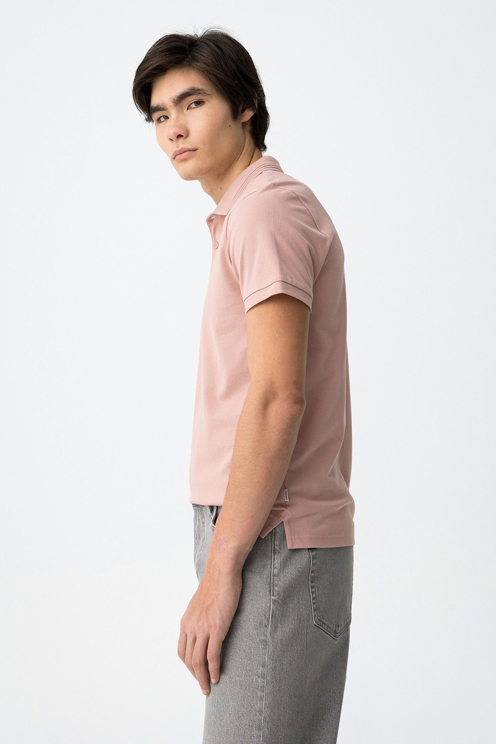 POLO MANNING_2 IN 100% COTONE PIQUET CON LOGO LATO CUORE TONO SU TONO - REGULAR FIT 10050806.ROSA