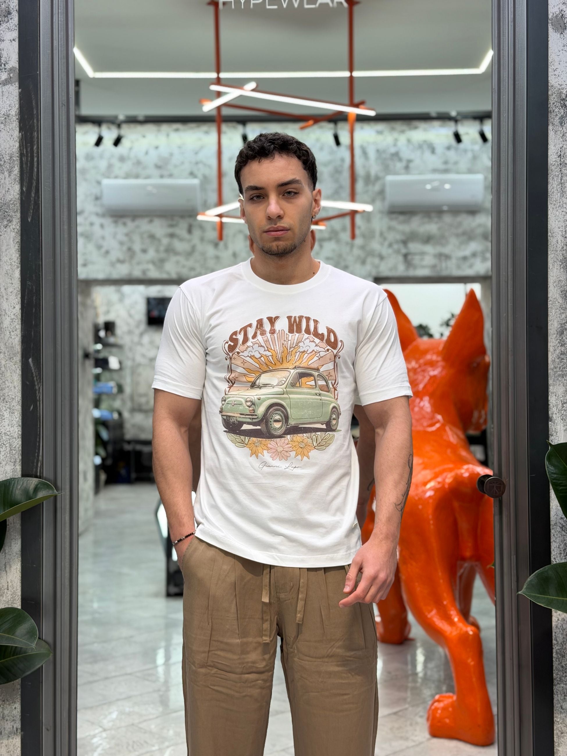 T-SHIRT IN 100% COTONE CON STAMPA 500 - REGULAR FIT GL660W