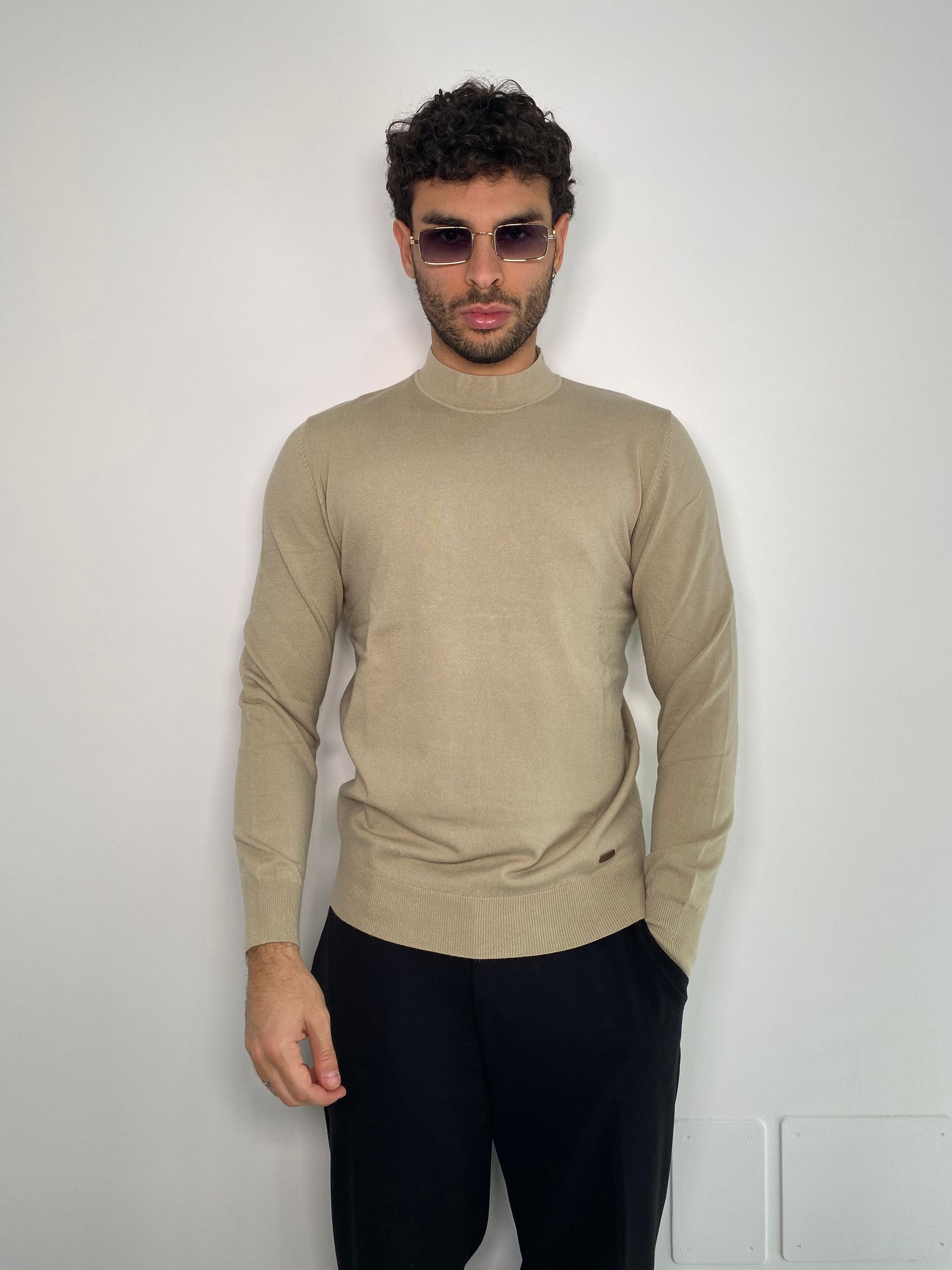 MAGLIA LUPETTO BASIC IN MISTO VISCOSA - SLIM FIT
