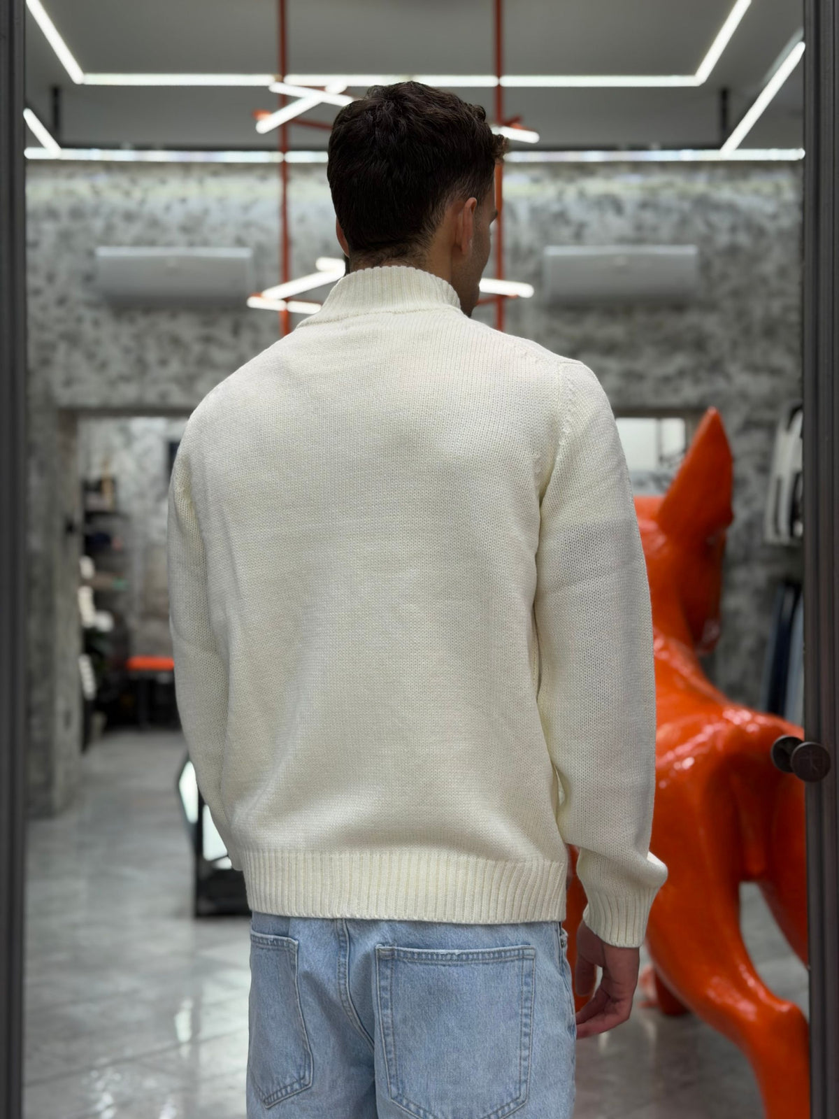 MAGLIA FULL ZIP FINEZZA 10 TRAMA TRECCE - REGULAR FIT MK2900030.LAT