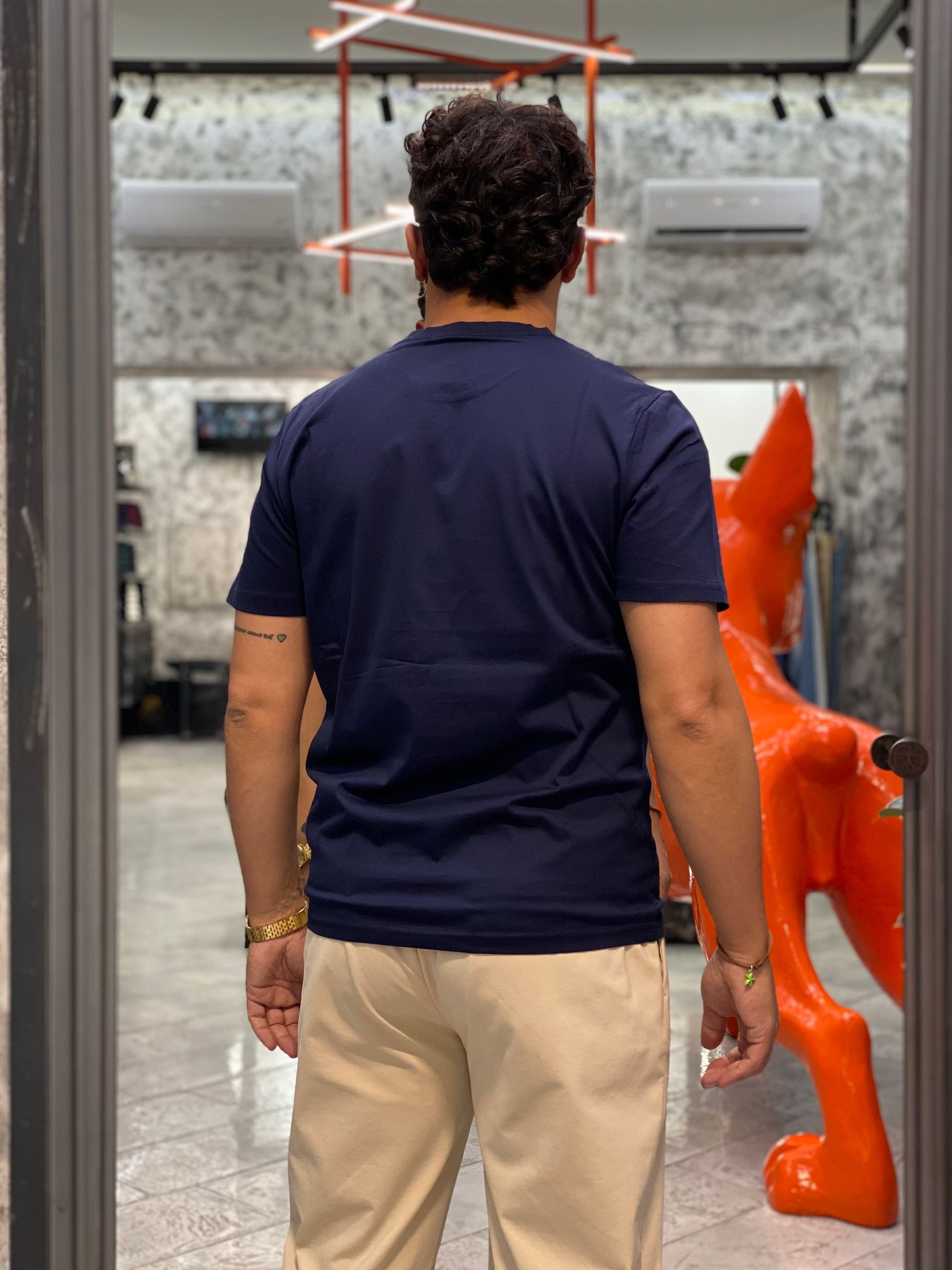 T-SHIRT IN PREGIATO ED ELEGANTE COTONE MERCERIZZATO - REGULAR FIT MK9910094.BLU