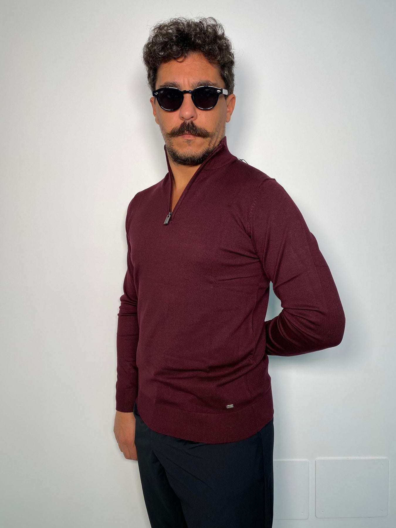 MAGLIA MEZZA ZIP IN MISTO VISCOSA FINEZZA 12 - REGULAR FIT