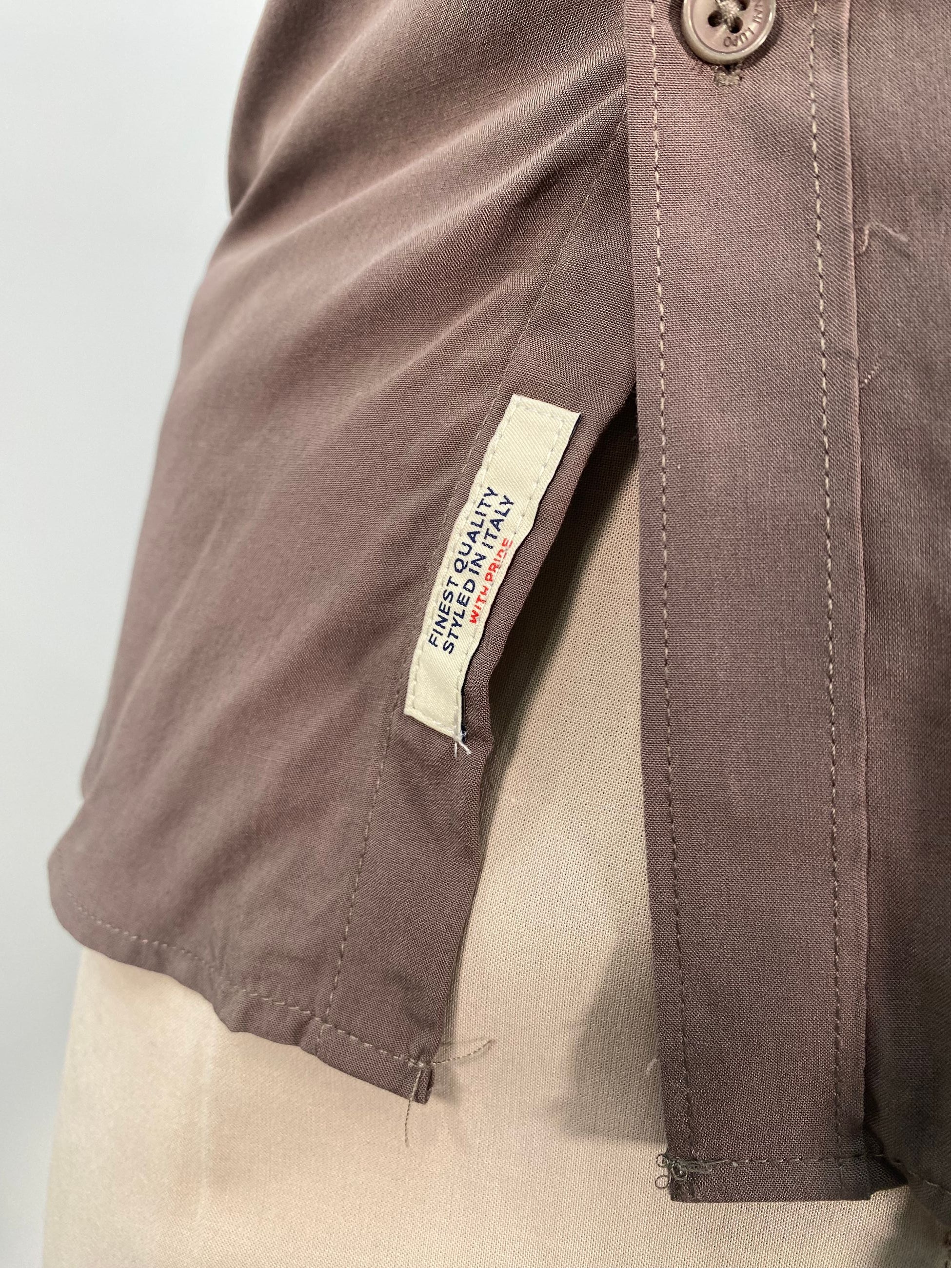 CAMICIA BASIC COLLO PICCOLO IN MORBIDA E LEGGERA VISCOSA - REGULAR FIT GL7677S-S25.MUD