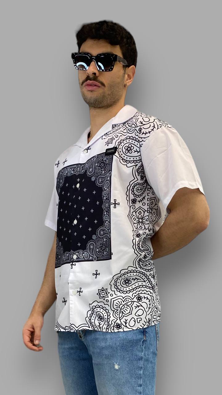 CAMICIA MEZZA MANICA FANTASIA BANDANA - OVER FIT