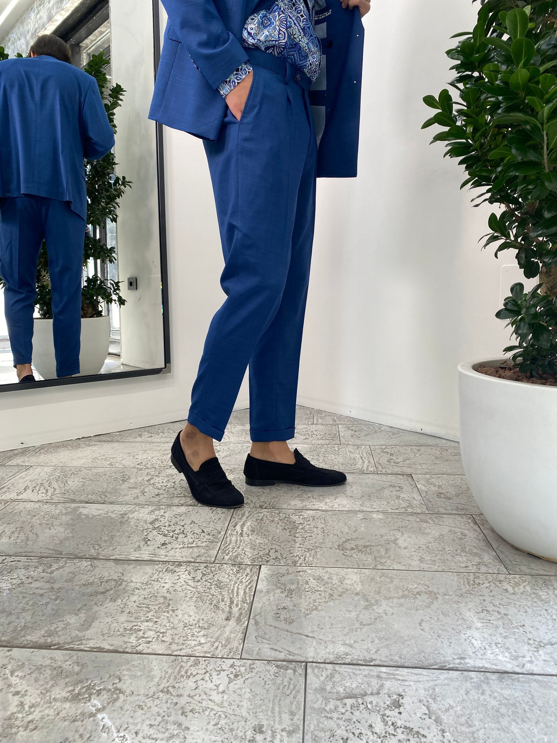 ABITO COMPLETO GIACCA DOPPIOPETTO E PANTALONE IN TESSUTO EFFETTO FIAMMATO - REGULR FIT ABE45SS.ROY