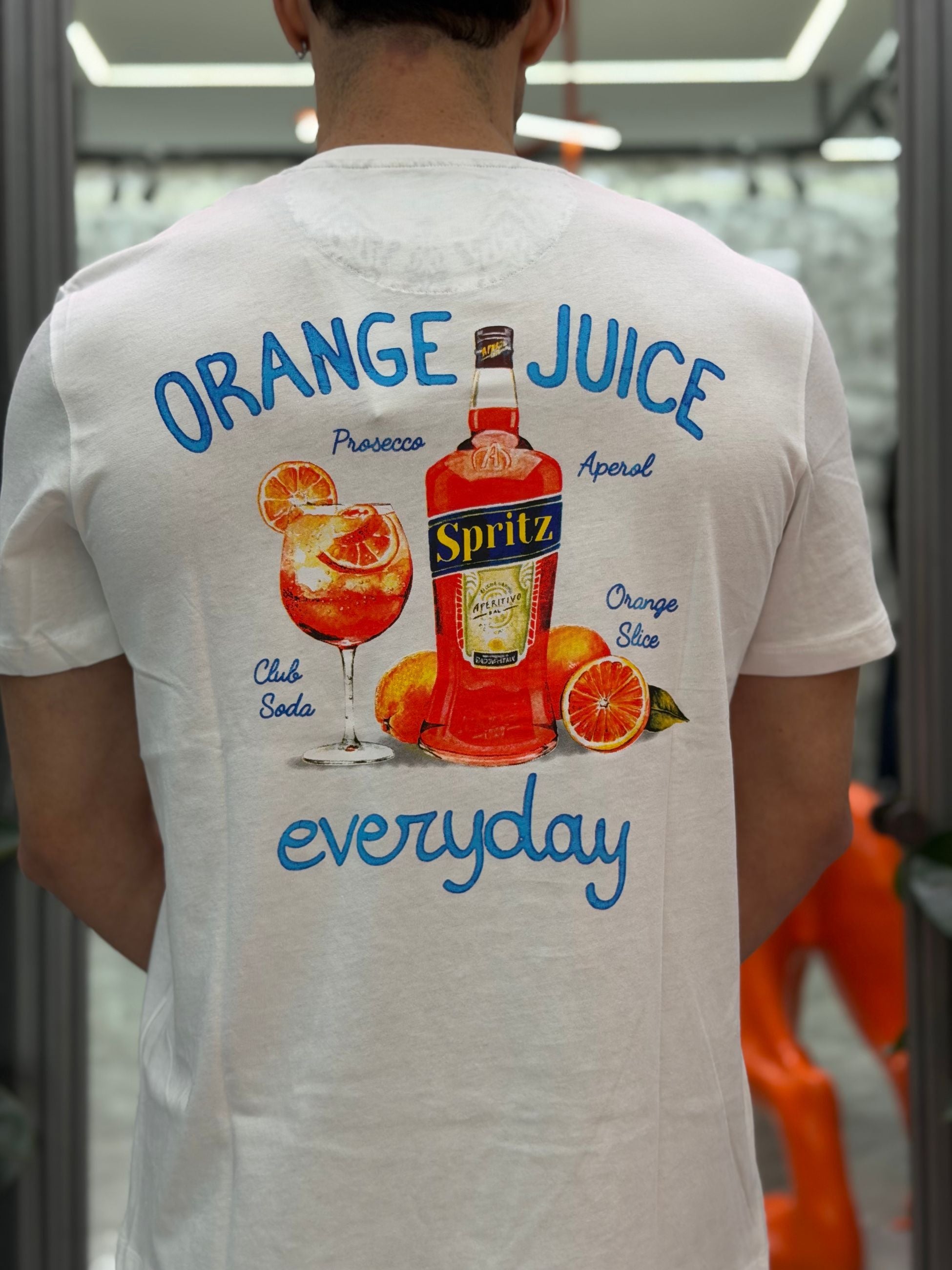 T-SHIRT IN 100% COTONE CON STAMPA SPRITZ FRONTE/RETRO - REGULAR FIT 26S29TG
