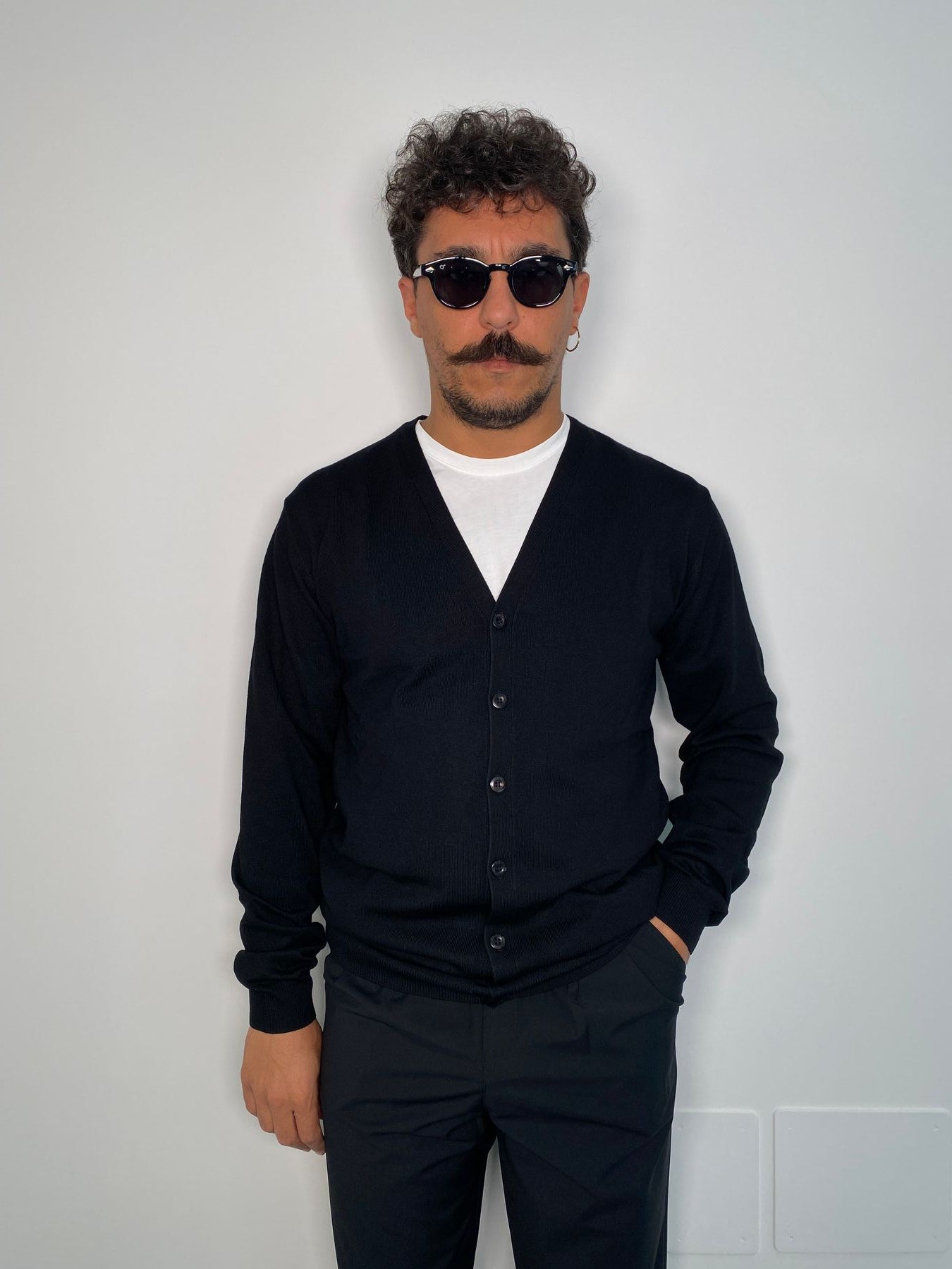 CARDIGAN BASIC IN MISTO VISCOSA - REGULAR FIT