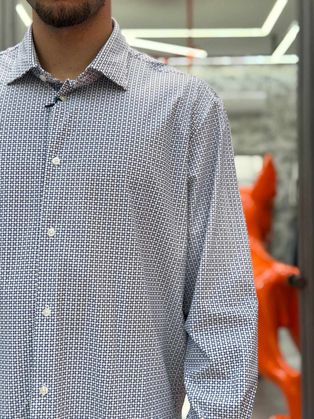 CAMICIA MICRO FANTASIA NO STIRO IN TESSUTO PREMIUM ELASTICIZZATO - REGULAR FIT 27W10CA FIO4426