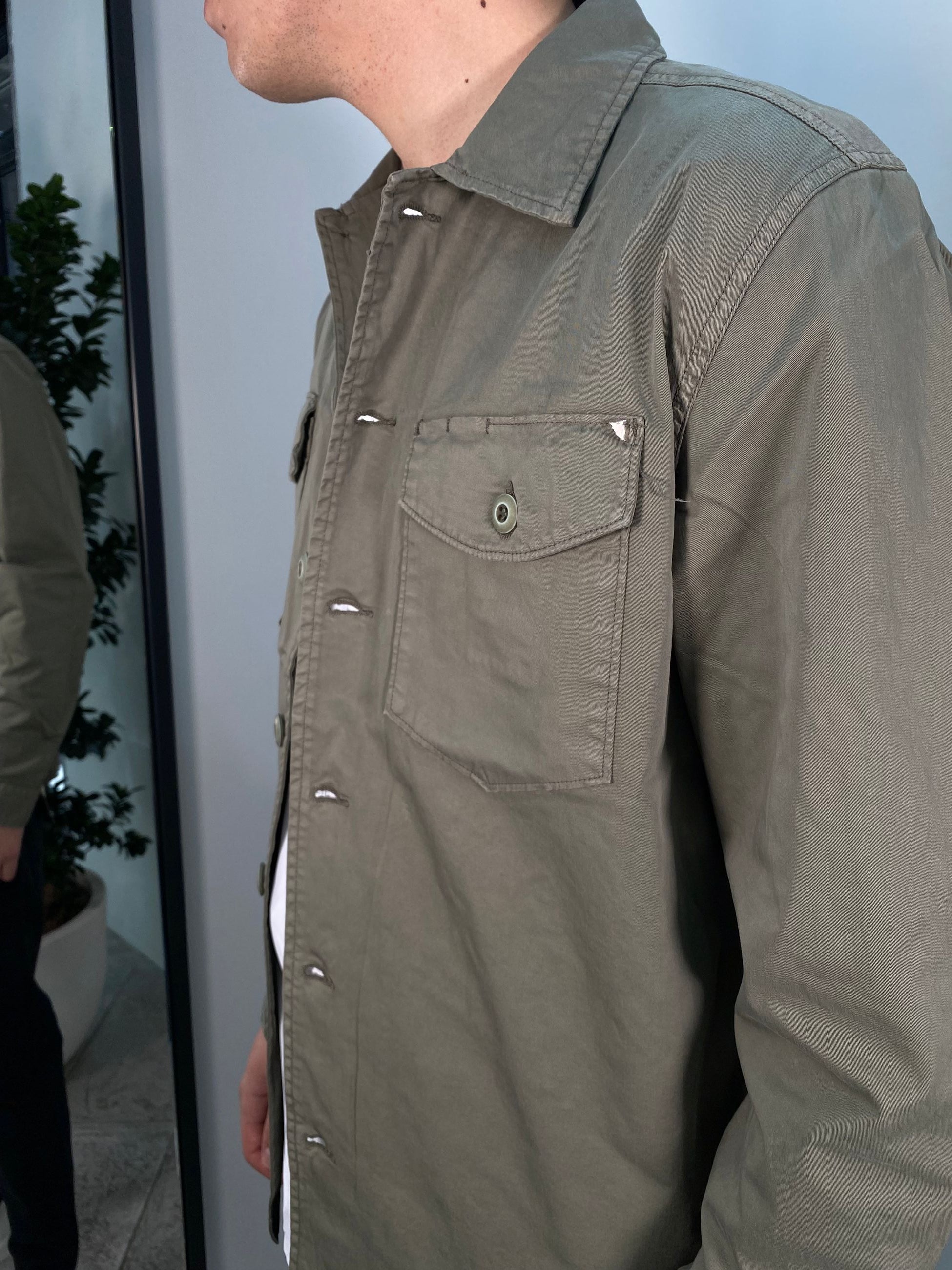 OVERSHIRT CON TASCHE A TOPPA IN COTONE ELASTICIZZATO - REGULAR FIT GL5051BD-S25.SAL