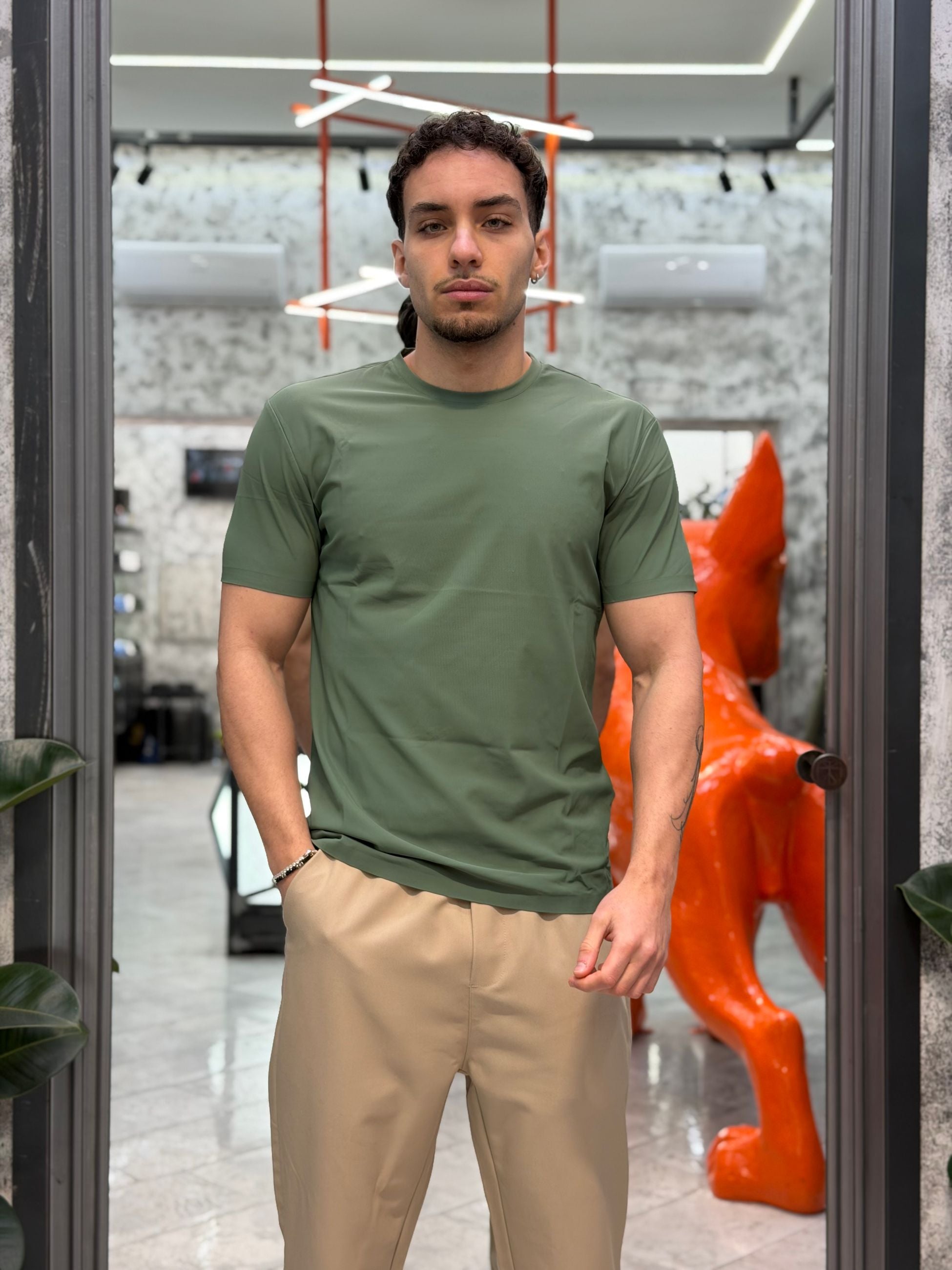 T-SHIRT BASIC IN TESSUTO TECNICO NO STIRO - SLIM FIT GL1001TB-S26.VER