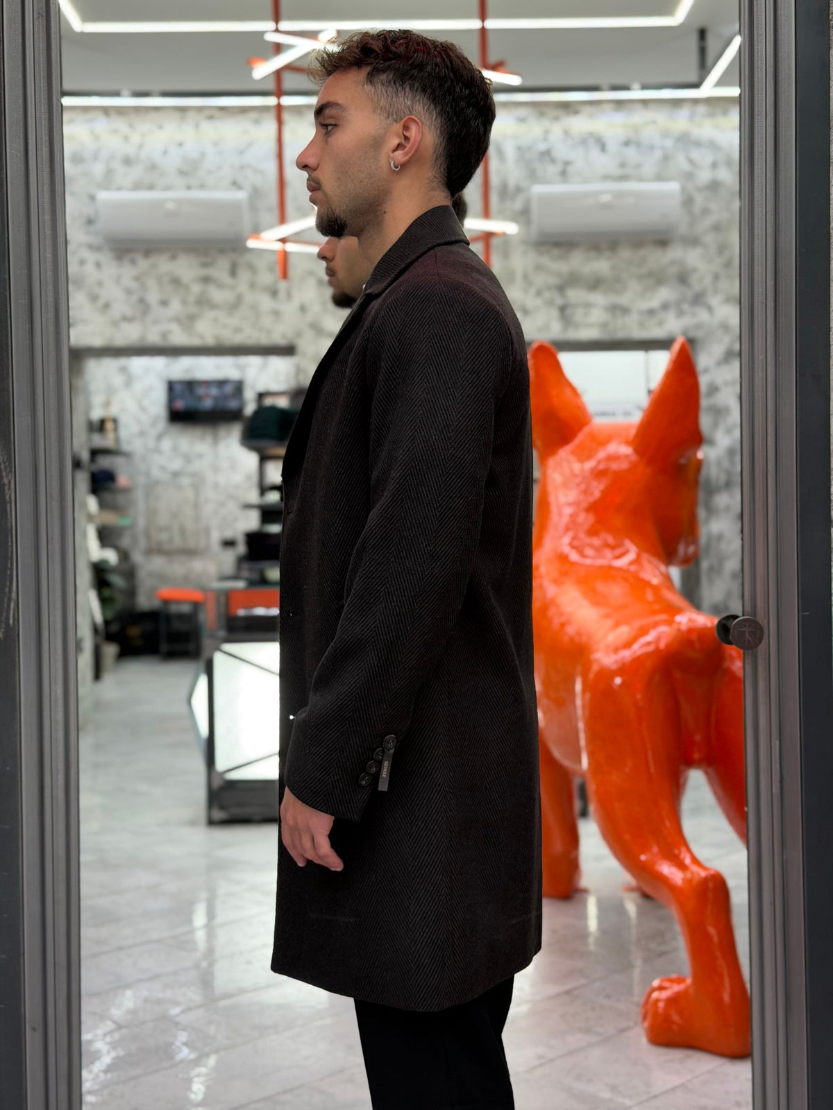 CAPPOTTO MONOPETTO 3 BOTTONI SPIGATO CON REVERS A LANCIA E TASCHE A FILO - REGULAR FIT CP72SS.MOR