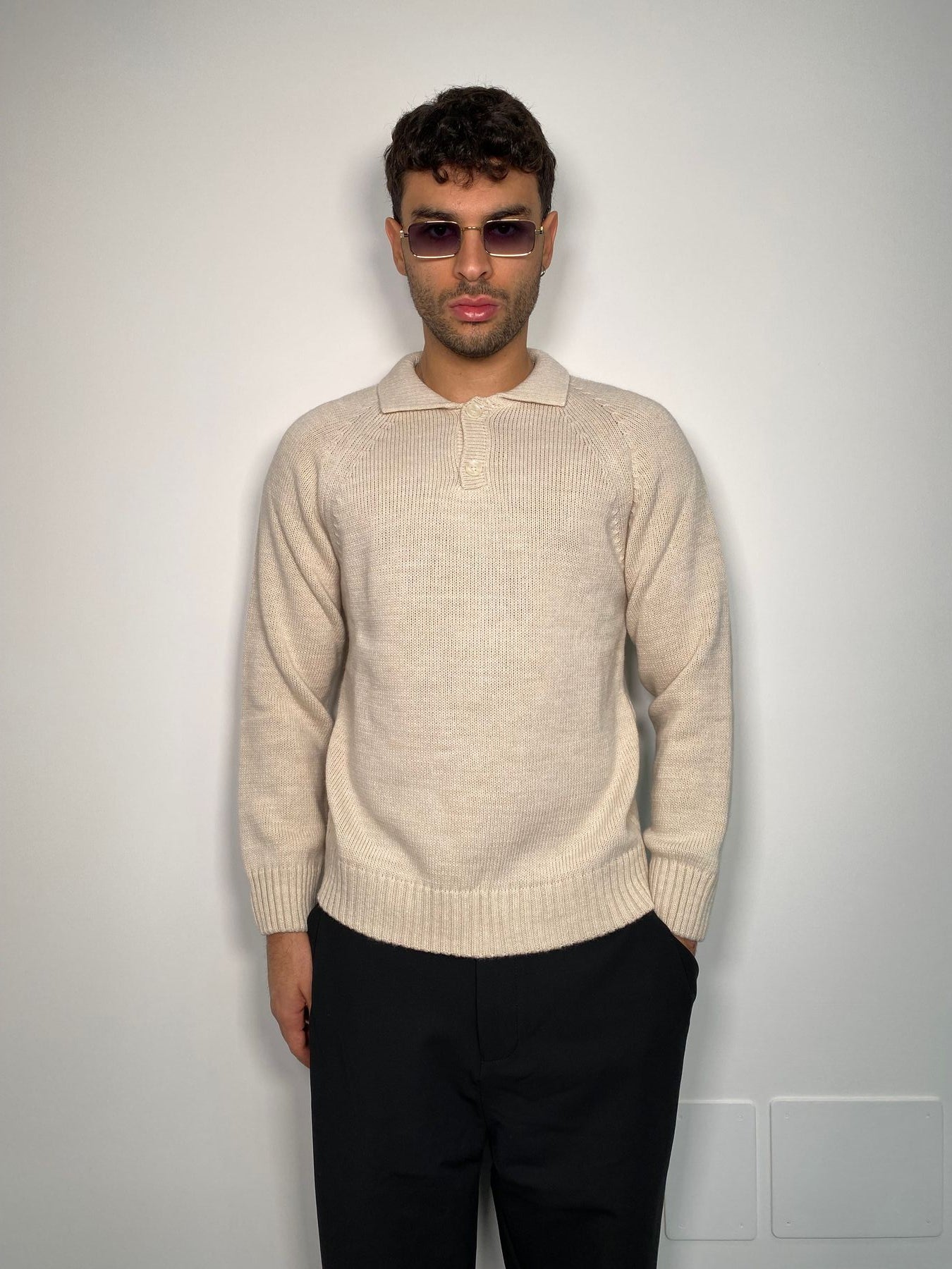 POLO MANICA LUNGA IN MISTO LANA FINEZZA 7 - RELAXED FIT