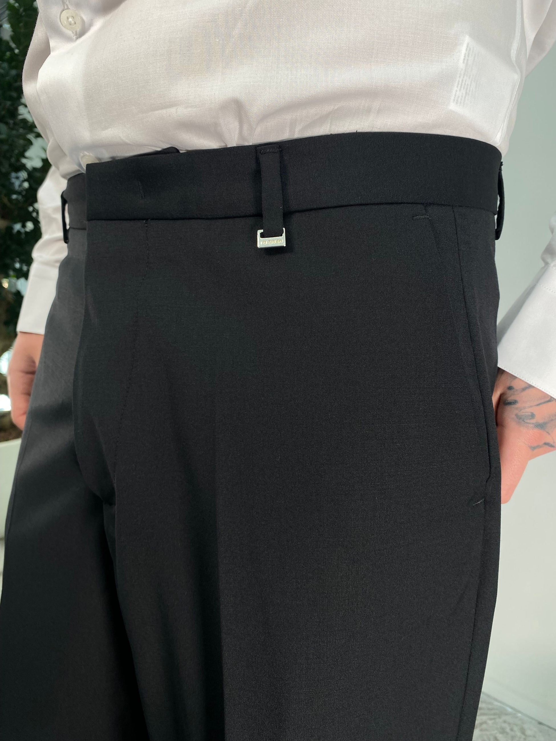 PANTALONE TASCA AMERICA DA ABITO IN FRESCO LANA FONFO AMPIO - RELAXED FIT PA3235.NER